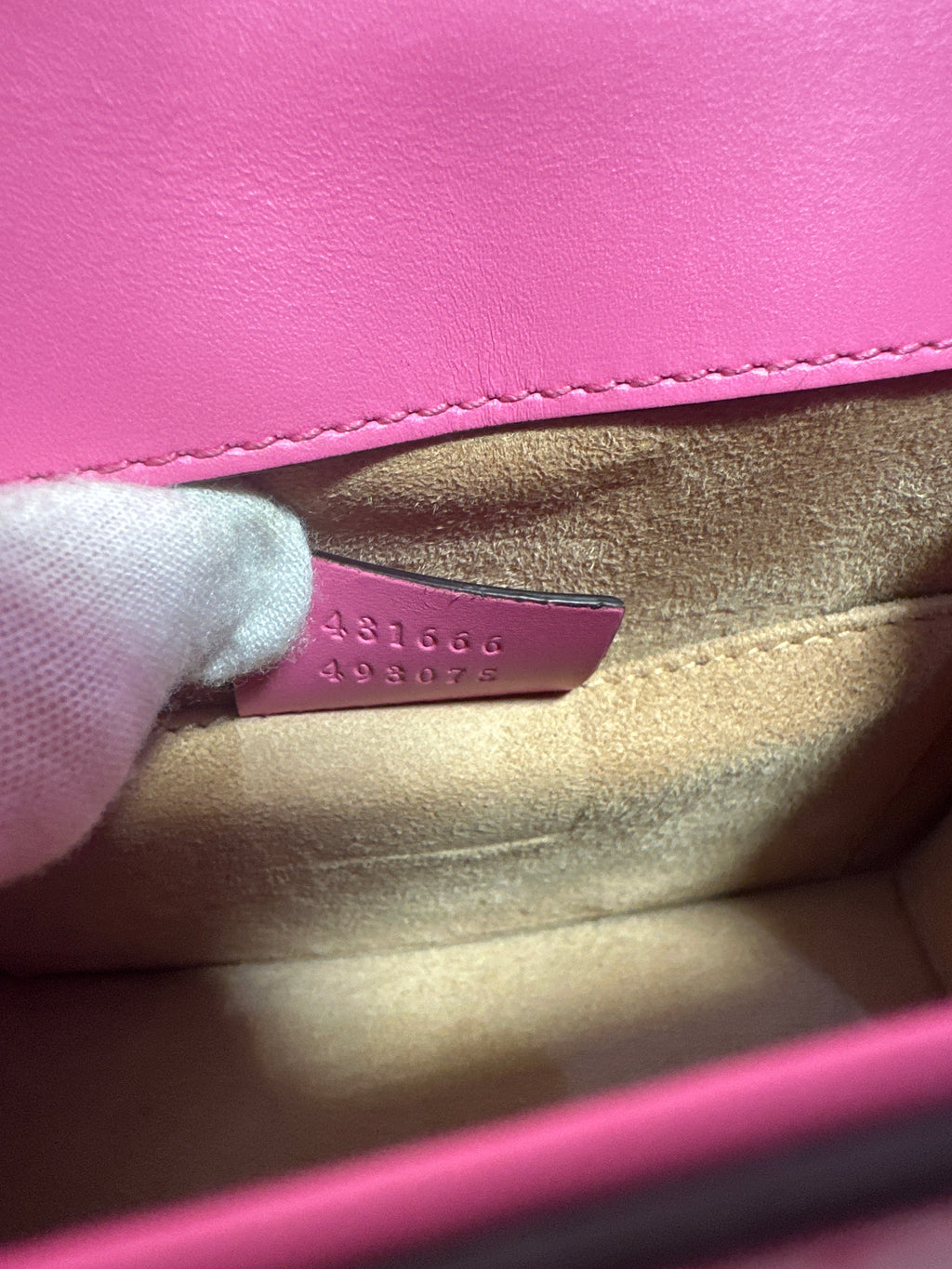 Gucci Pink Leather Mini Sylvie Chain Shoulder Bag