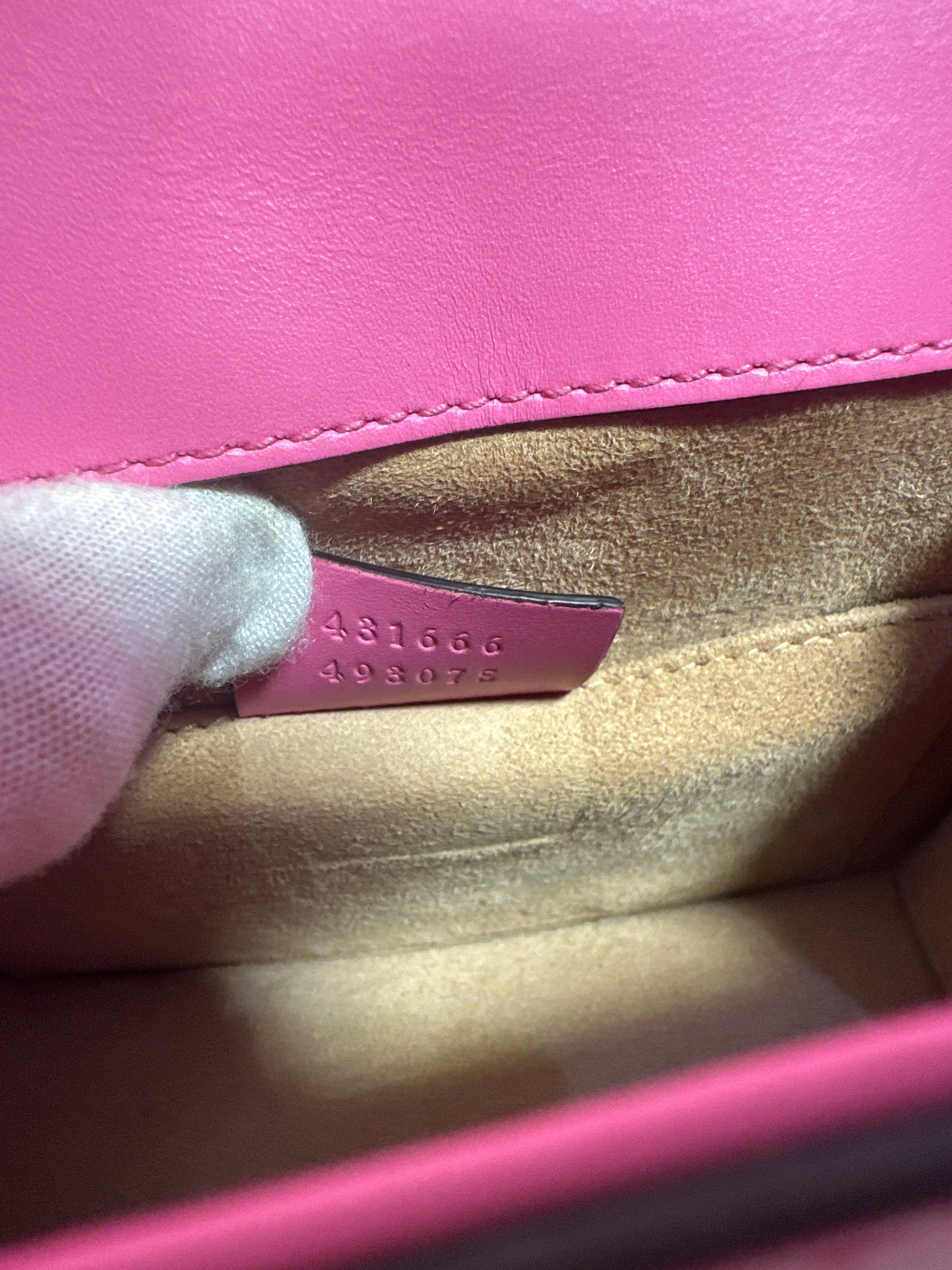 Gucci Pink Leather Mini Sylvie Chain Shoulder Bag