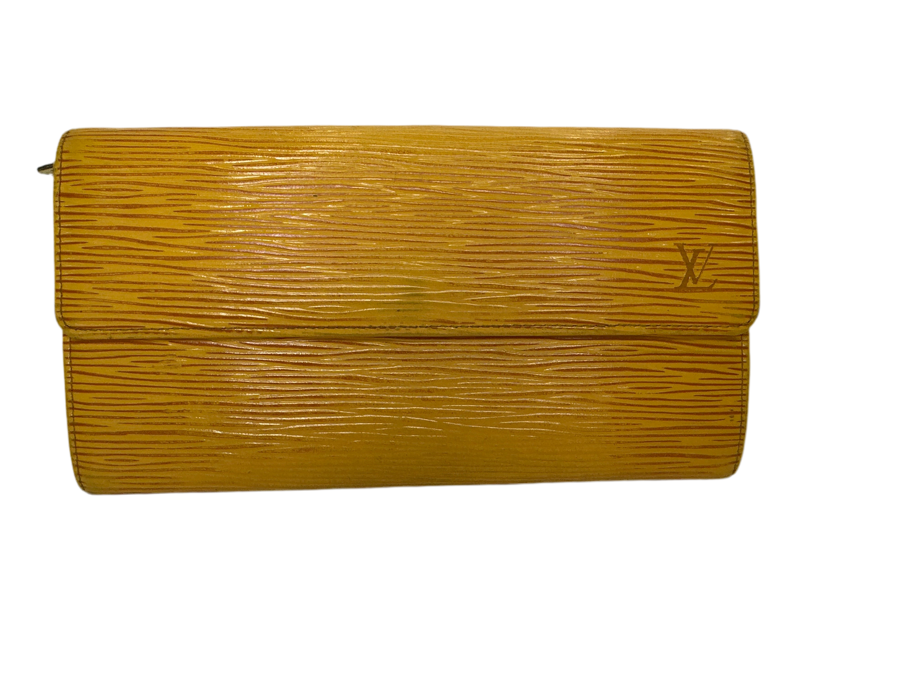 Vintage Louis Vuitton Long Wallet Portefeuille Sarah leather Epi Yellow
