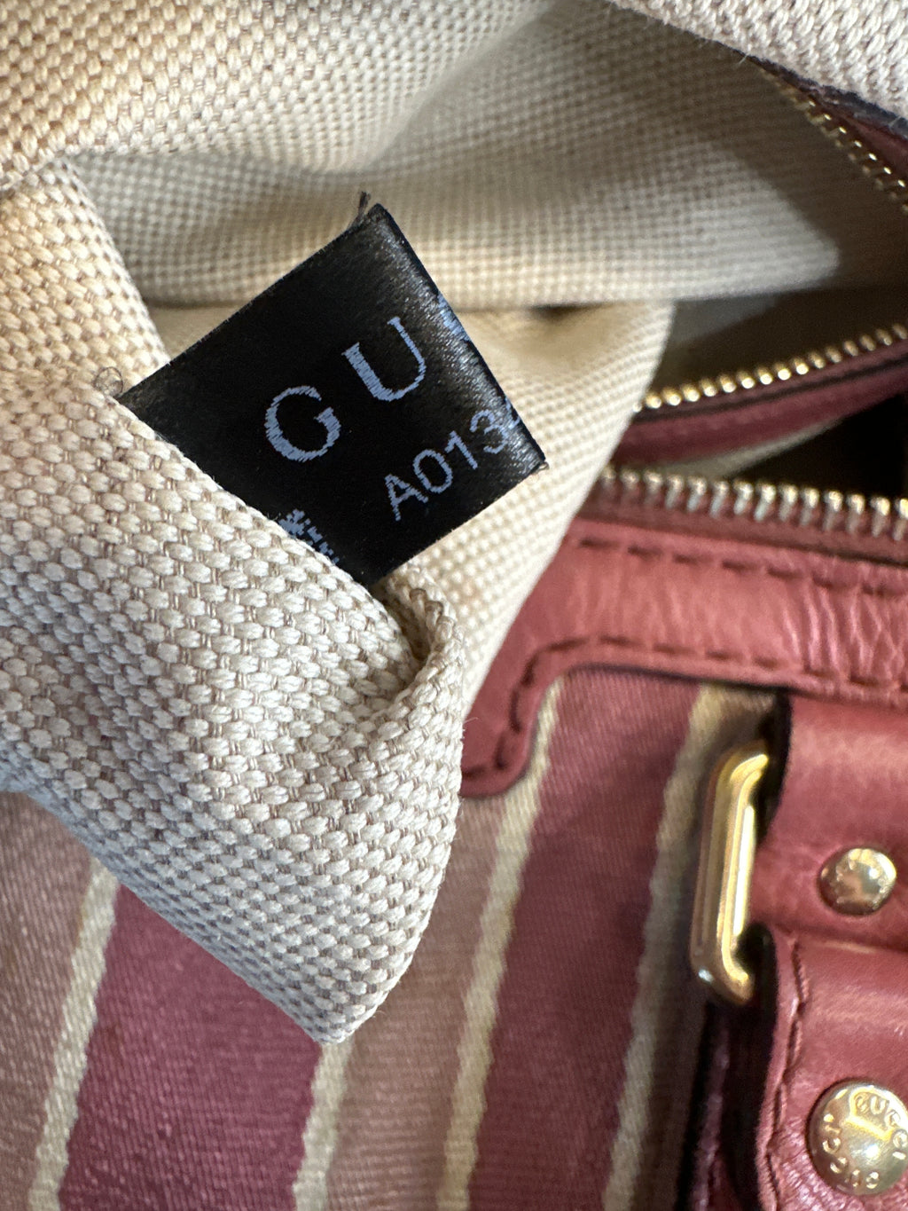 Vintage Gucci Rose Pink Leather Web Line Boston Speedy 2way Tote Bag with COA