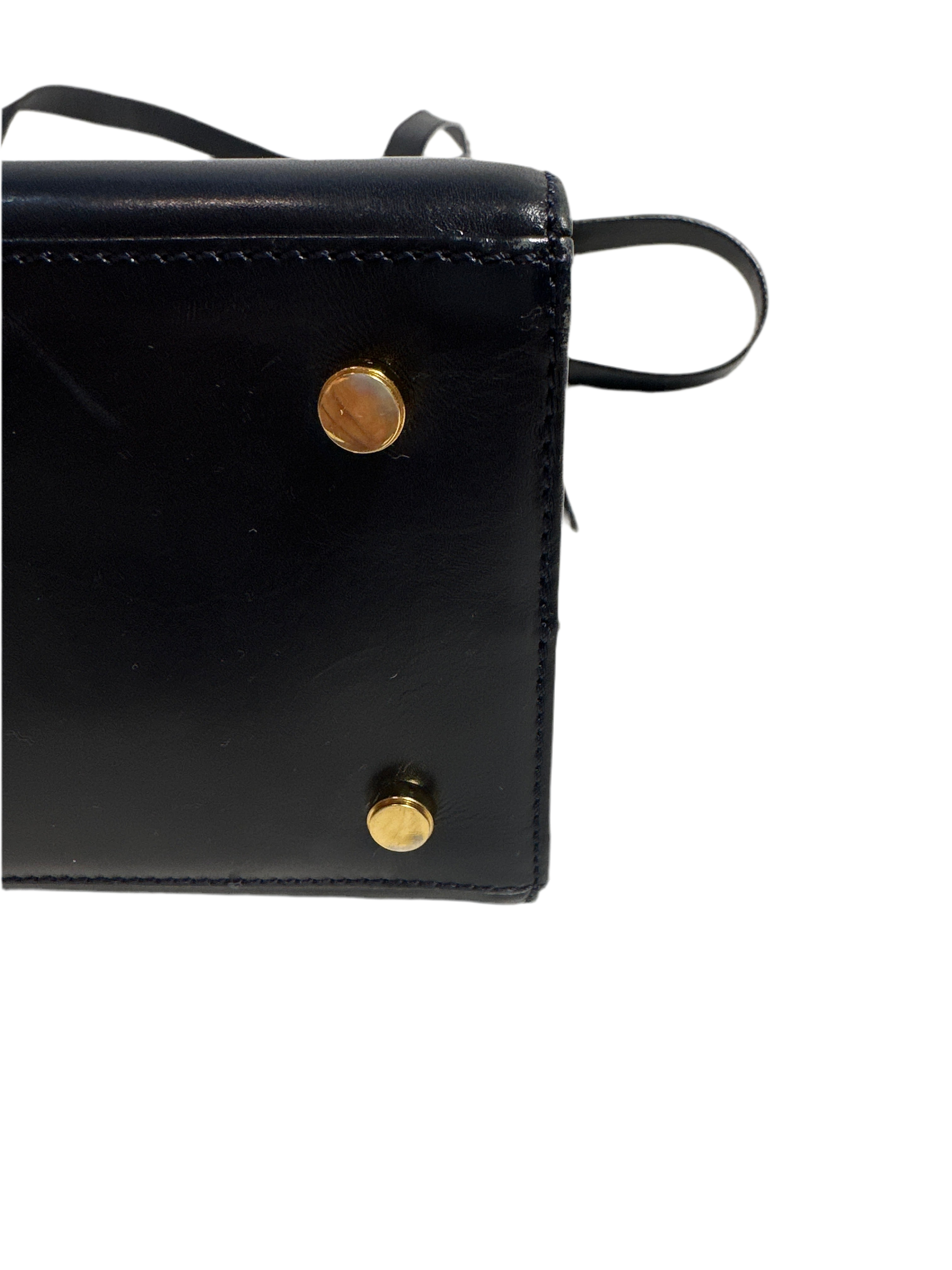 Vintage Salvatore Ferragamo Navy Blue Vala Purse