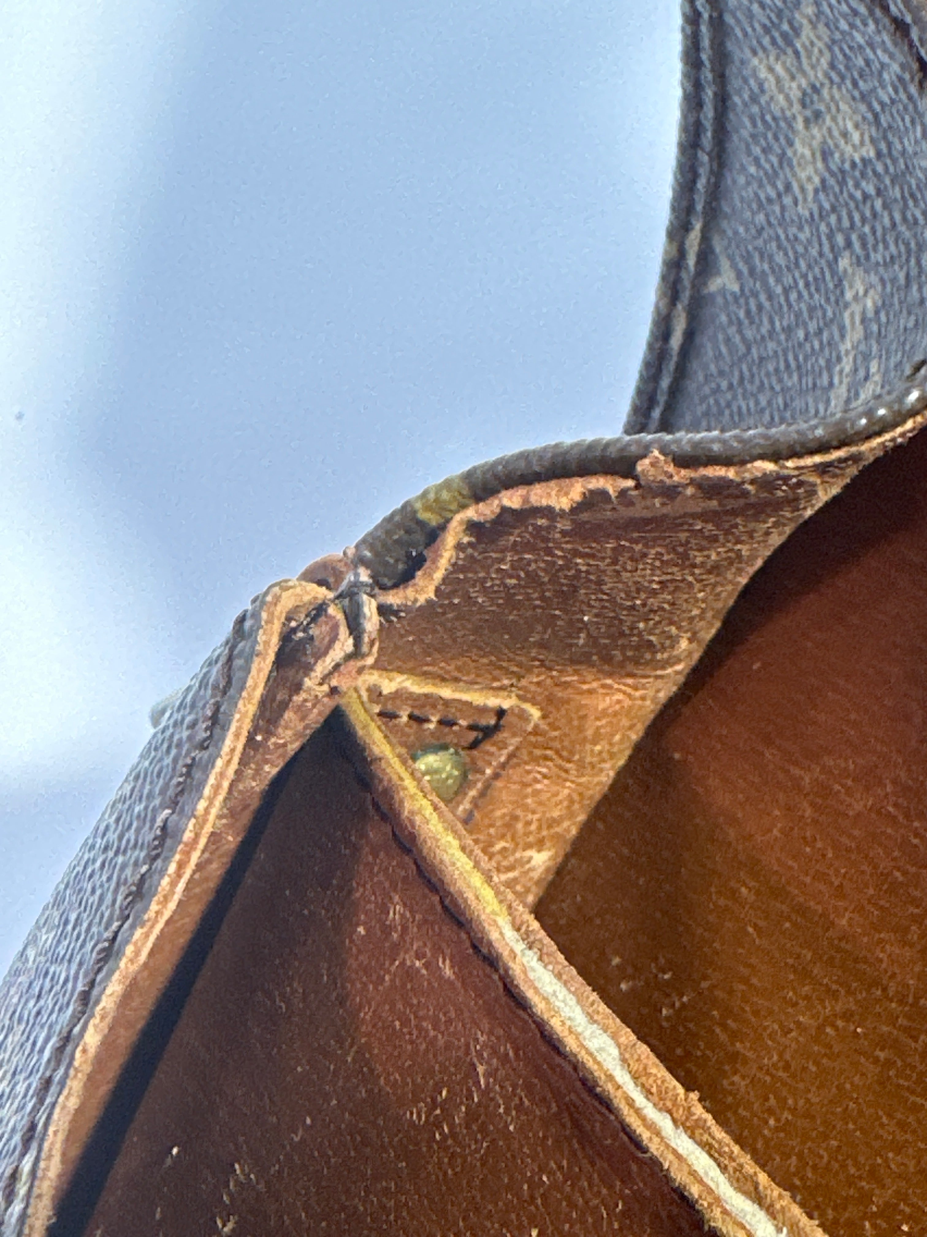 Vintage LOUIS VUITTON Cartouchiere MM Shoulder Bag Monogram Leather Brown- project bag