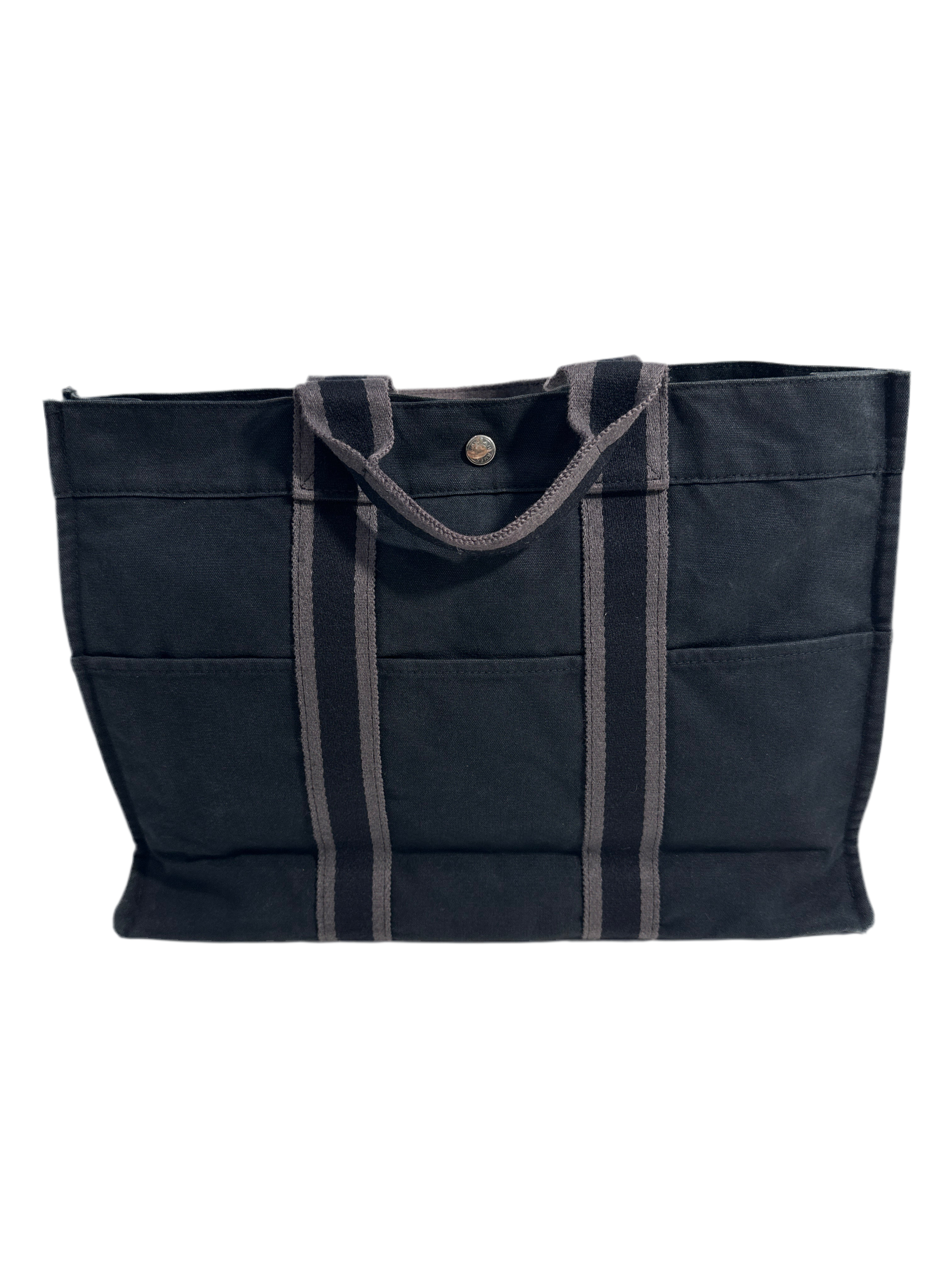 HERMES Canvas Black & Gray Tote