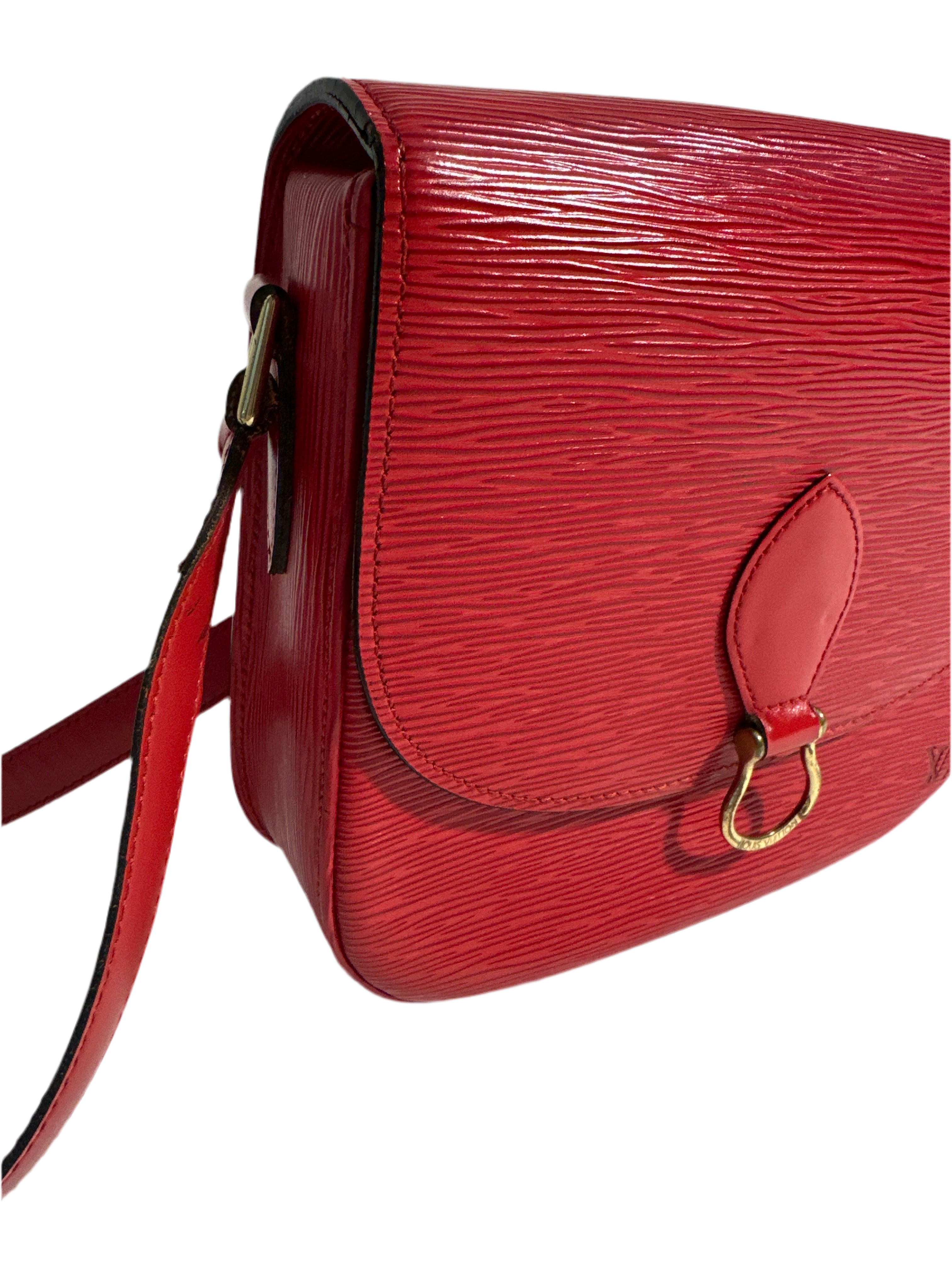 Vintage Louis Vuitton Epi Saint Cloud Shoulder Bag Red with COA