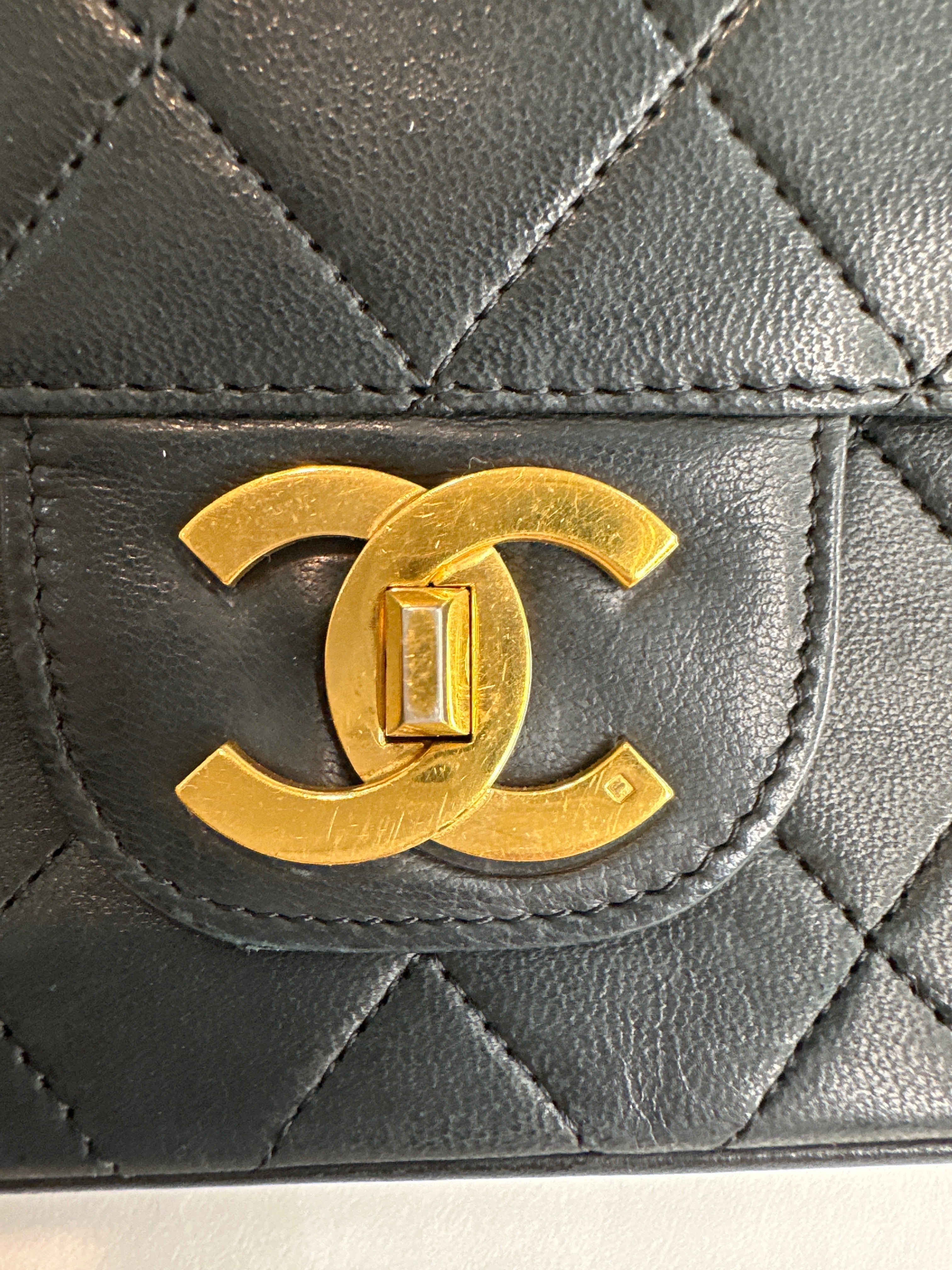 Vintage Chanel Classic Double Flap Bag Medium 1989-1991 with COA