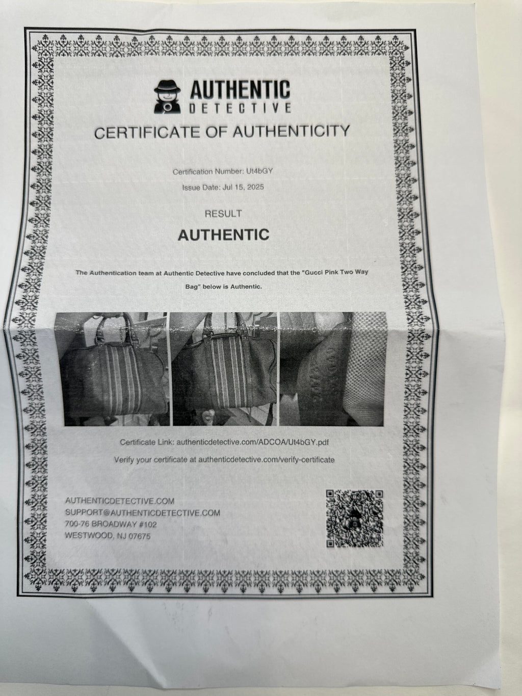 Vintage Gucci Rose Pink Leather Web Line Boston Speedy 2way Tote Bag with COA