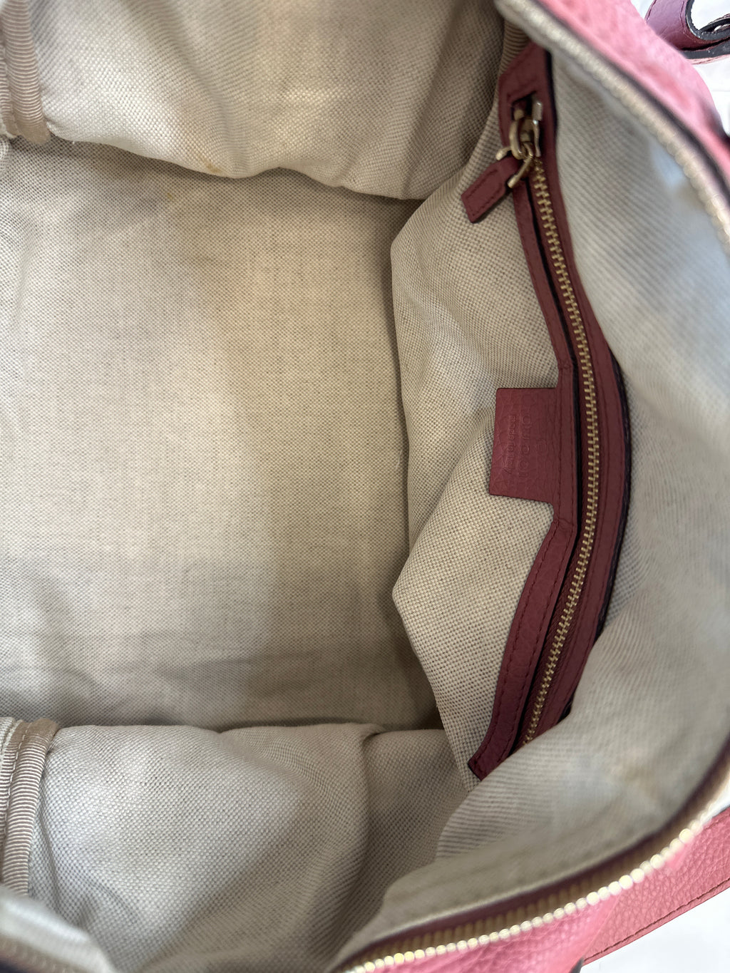 Vintage Gucci Rose Pink Leather Web Line Boston Speedy 2way Tote Bag with COA