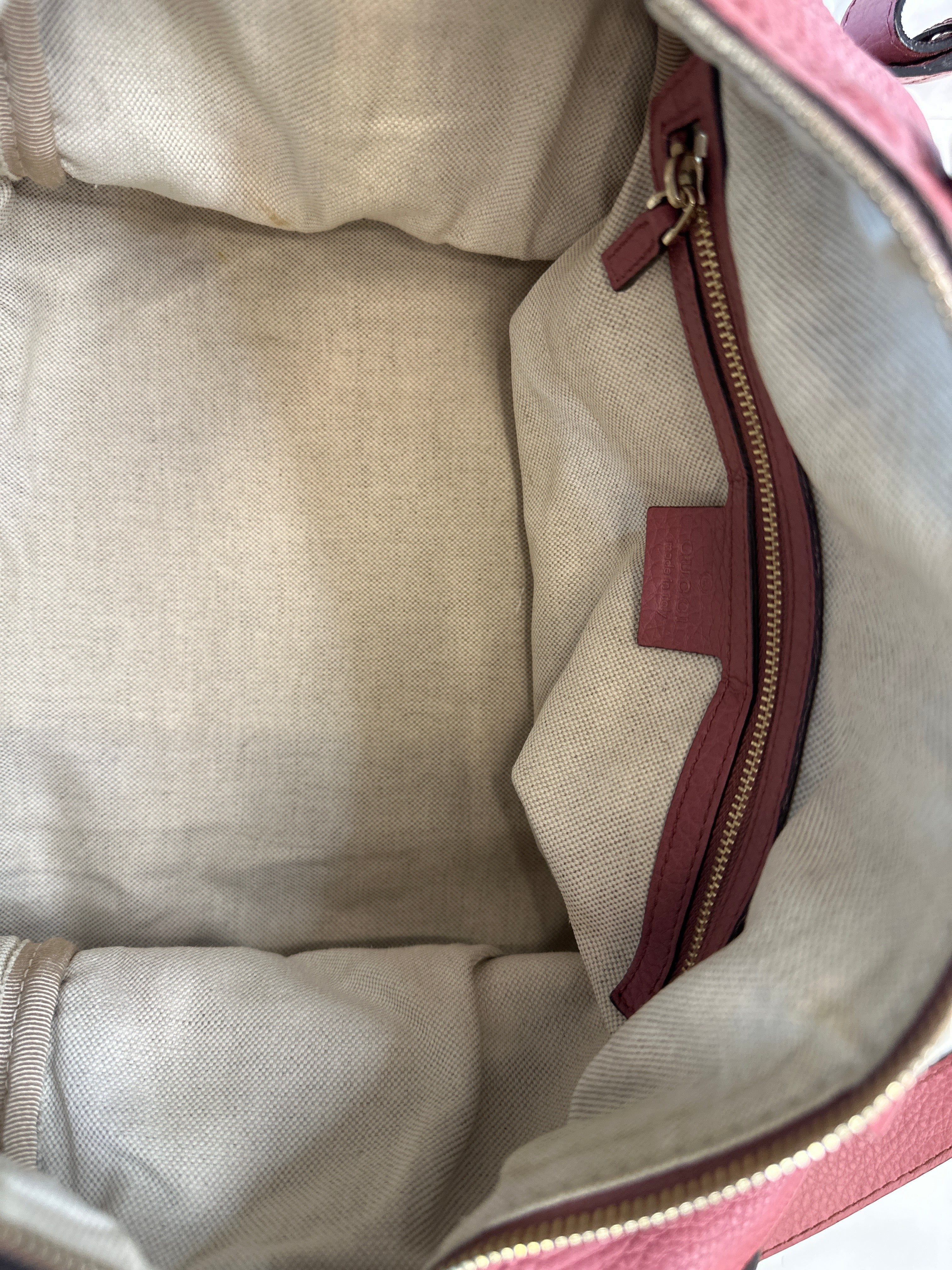 Vintage Gucci Rose Pink Leather Web Line Boston Speedy 2way Tote Bag with COA