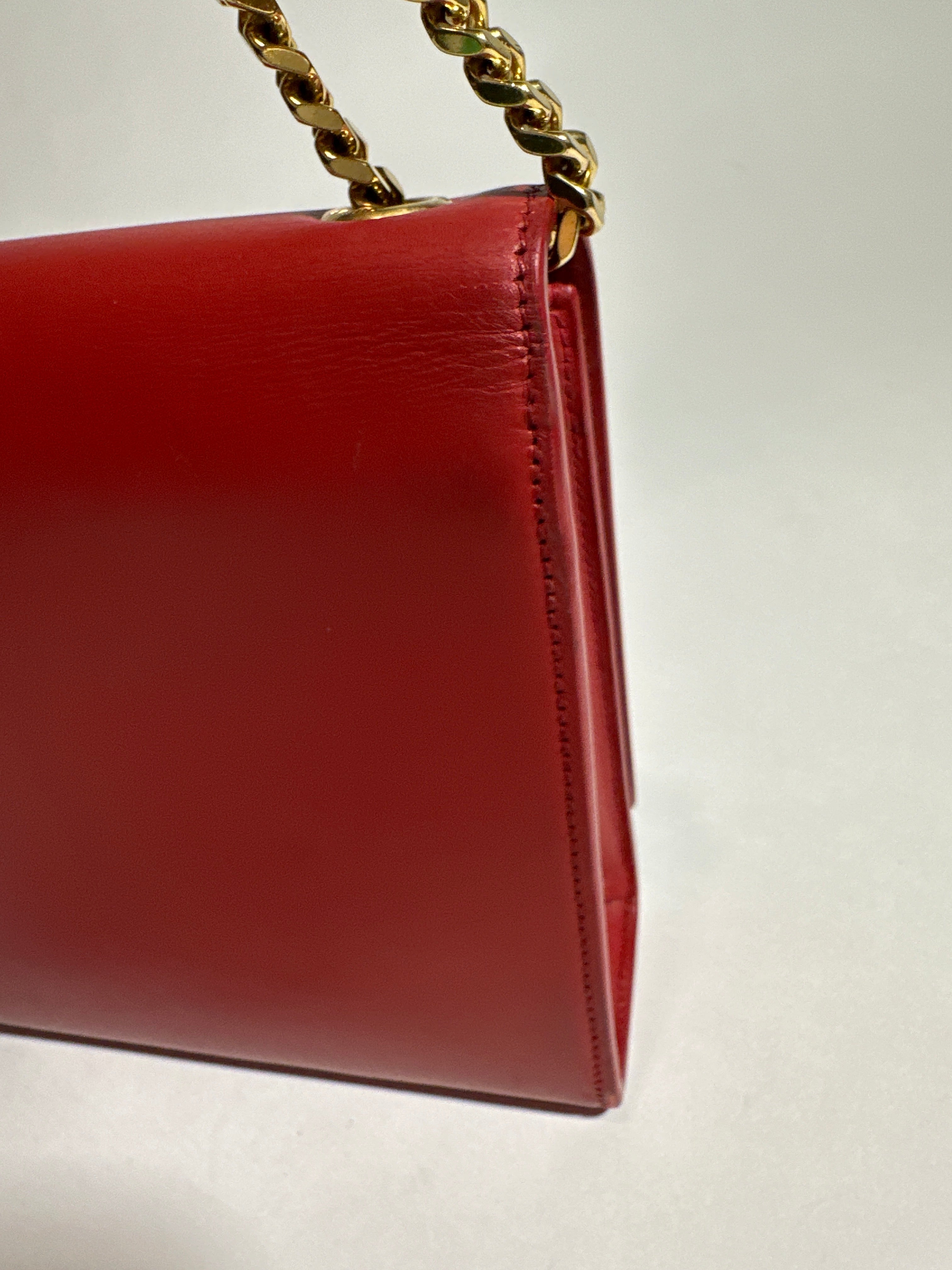 Saint Laurent Shoulder Red Kate Tassel Bag