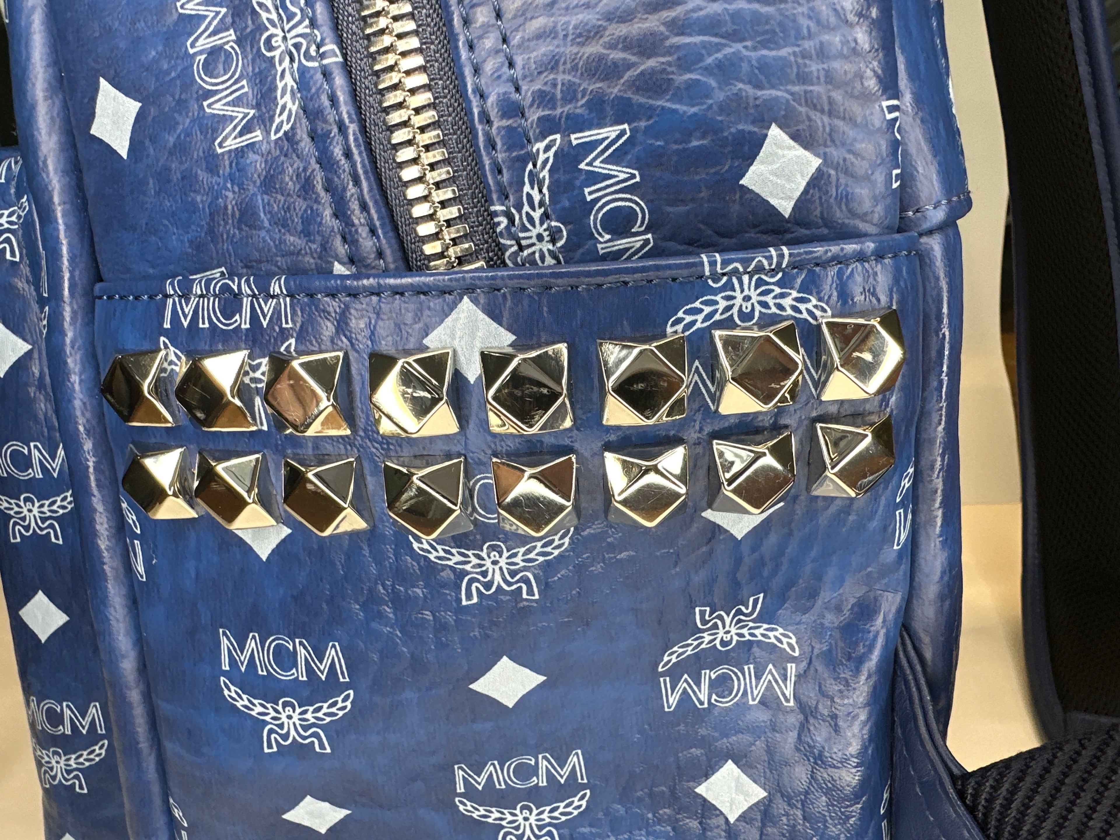 MCM Stark Side Studs Backpack In Visetos