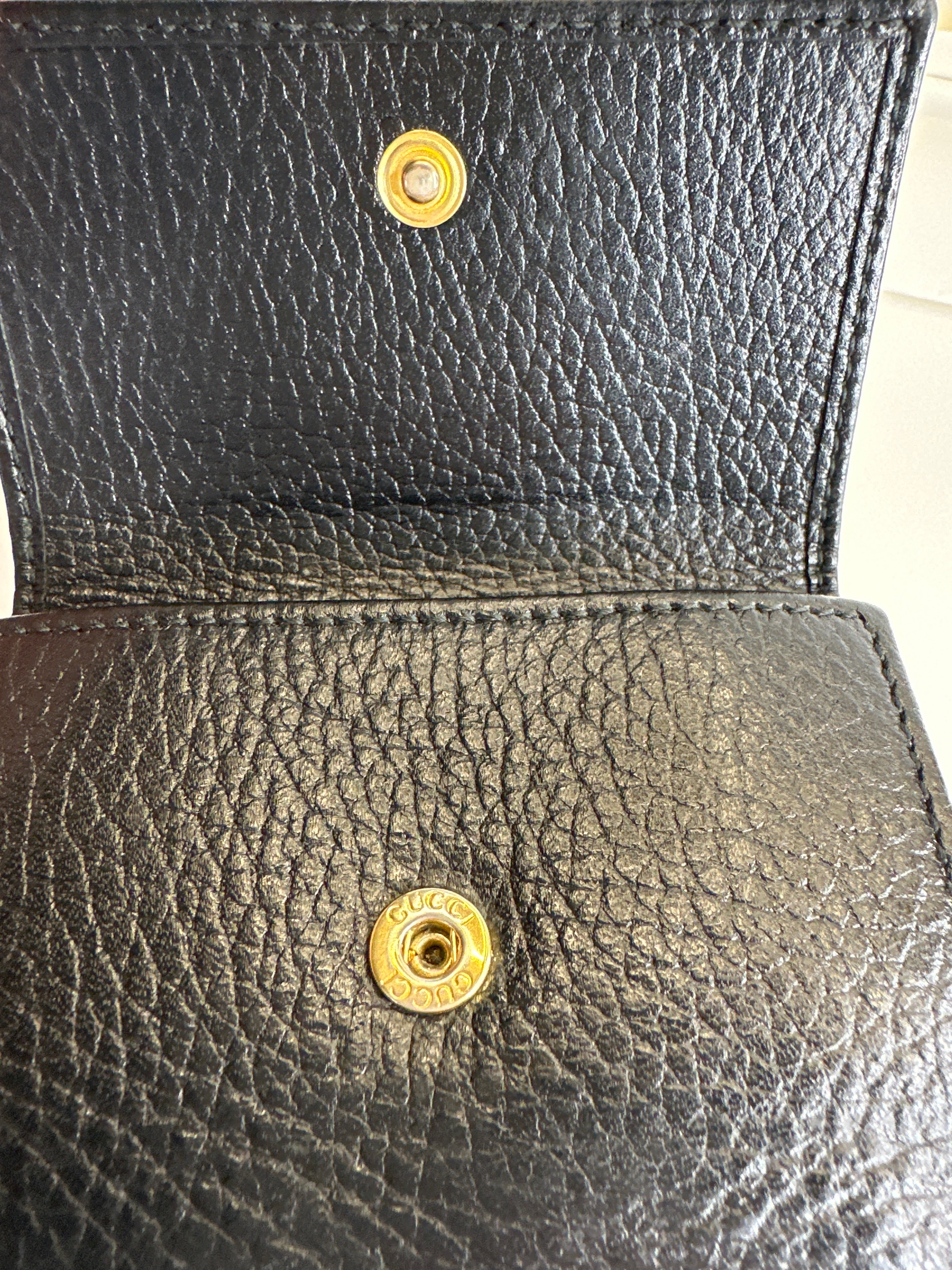 Vintage Gucci GG Marmont Black Leather Bi-fold Wallet