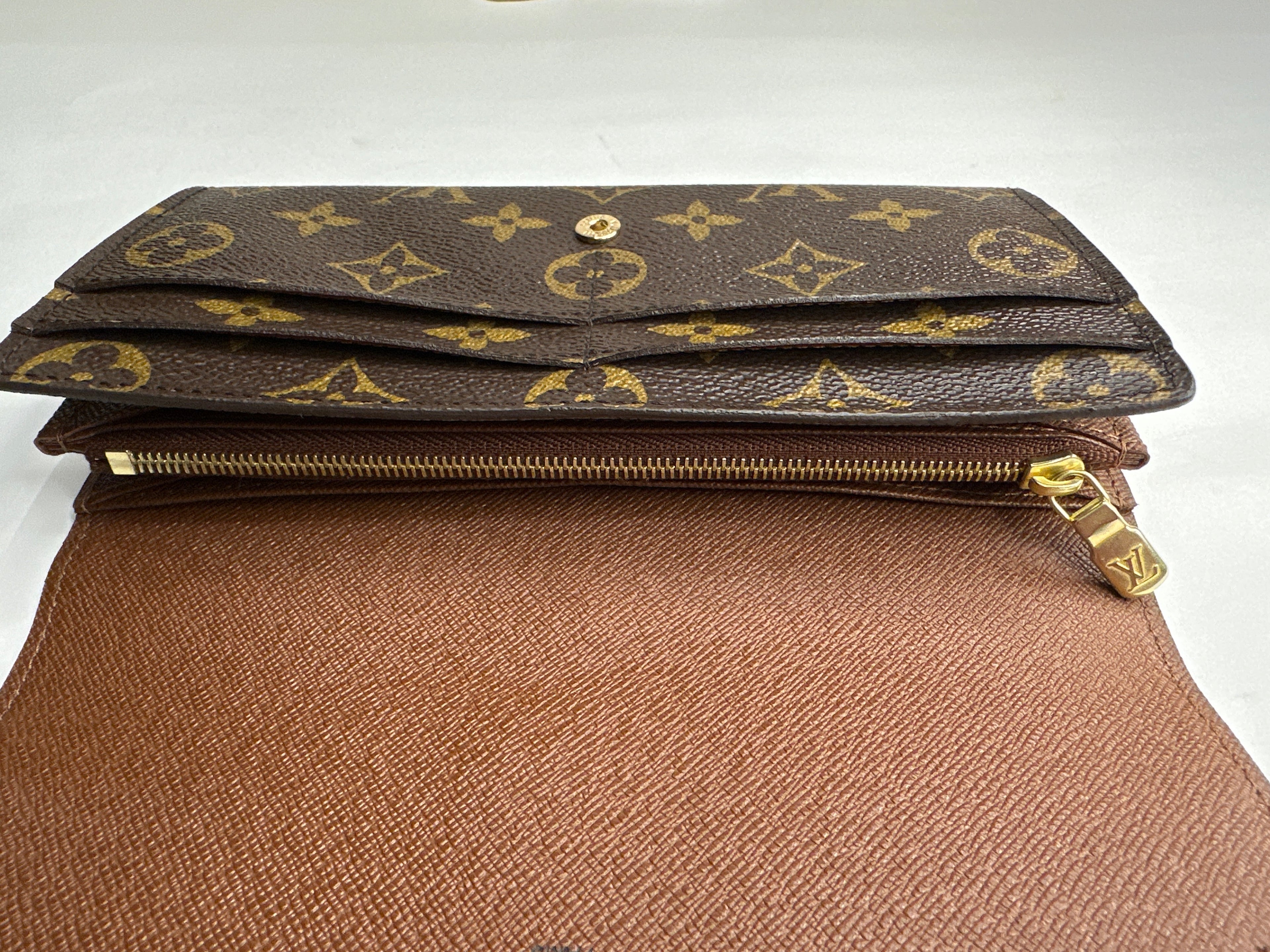 Louis Vuitton Monogram Coated Canvas Continental Sarah Wallet Brown