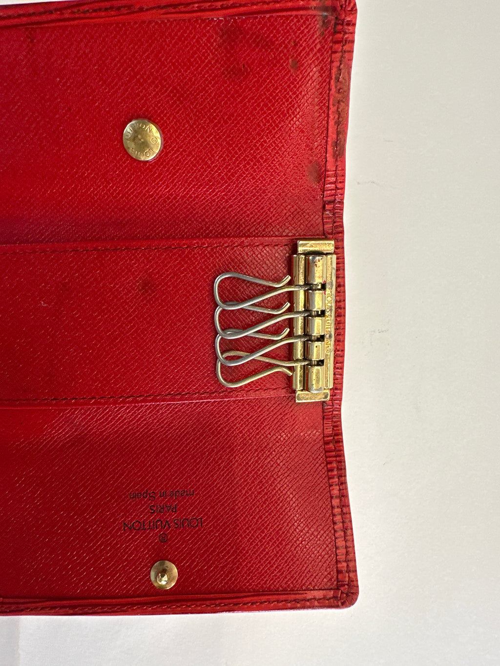 Vintage Louis Vuitton Red Epi Leather 4-Key Case