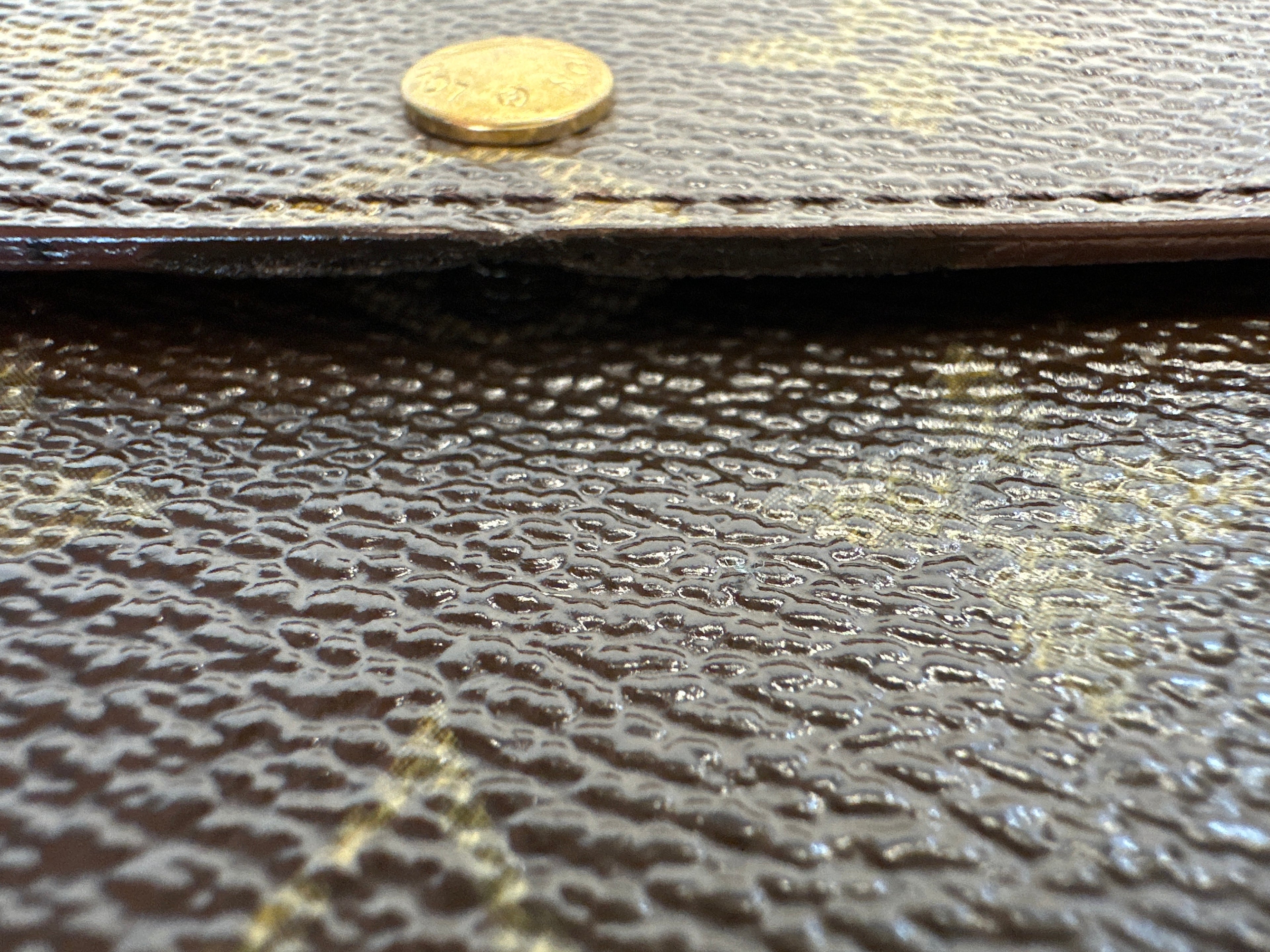 Vintage Louis Vuitton Logo LV Trifold Wallet Large Monogram Brown Authentic