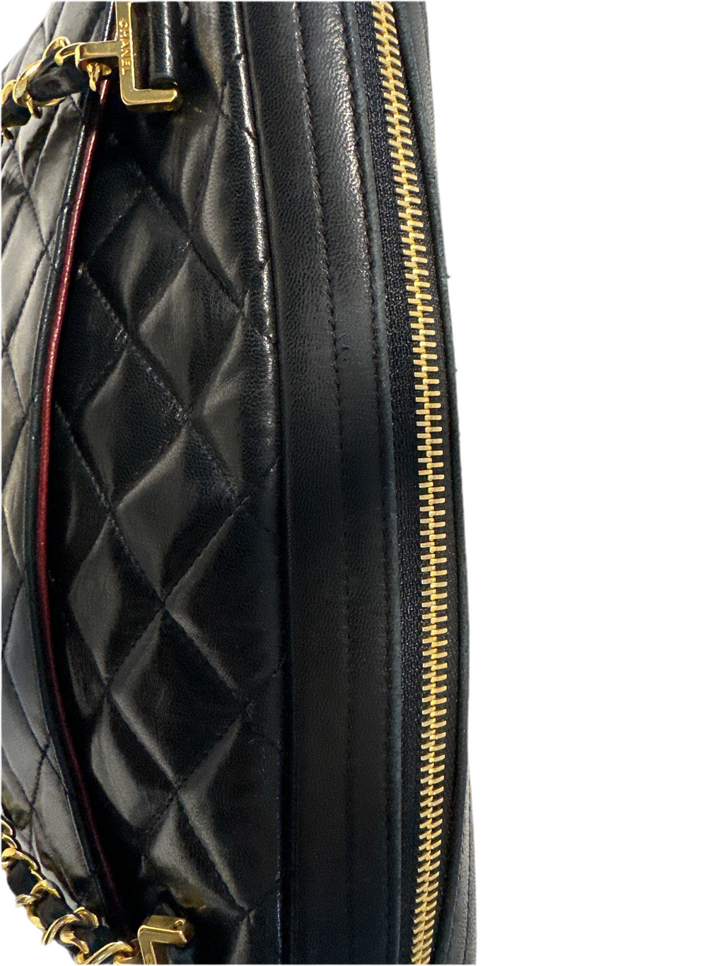 Chanel Vintage Lambskin Chain Camera Bag with COA, dust bag and card