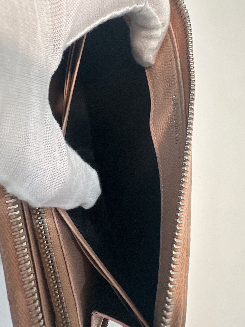 YSL Zip Around Wallet Pink Beige