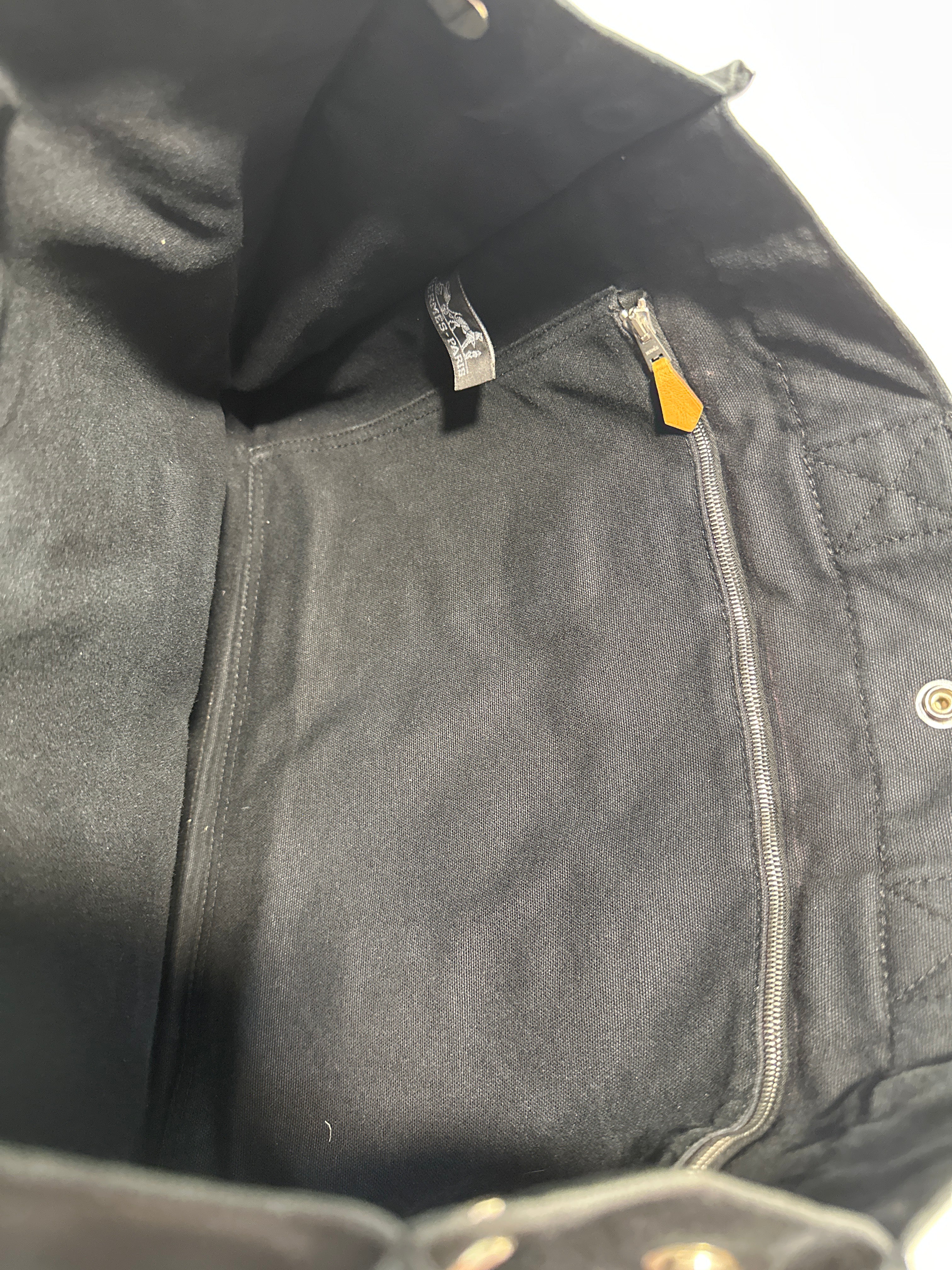 HERMES Canvas Black & Gray Tote