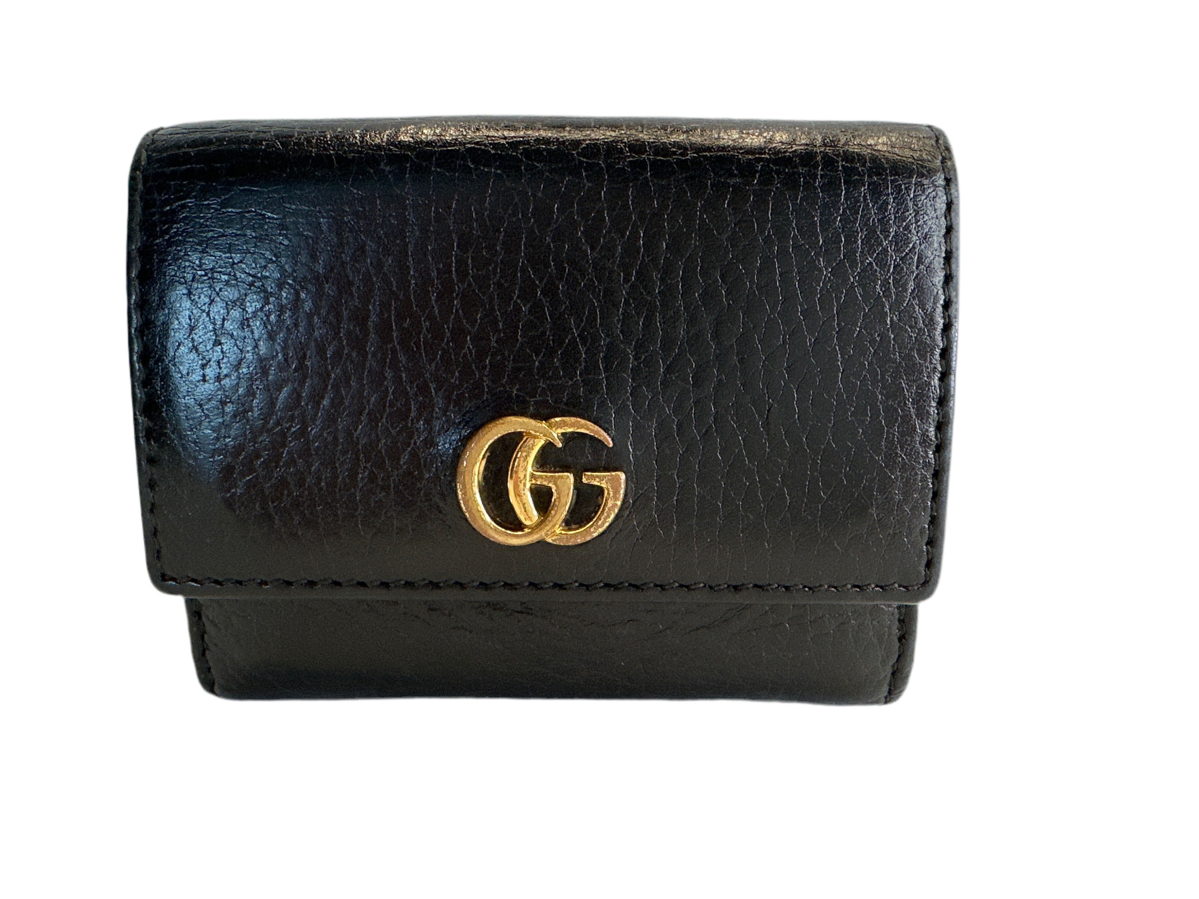 Vintage Gucci GG Marmont Black Leather Bi-fold Wallet