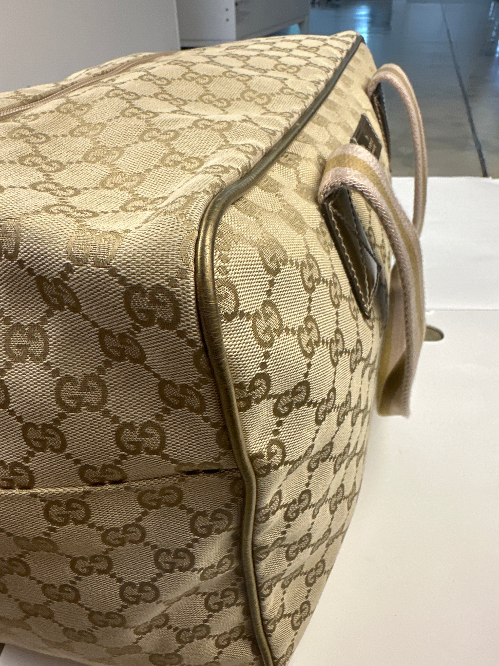 Gucci GG Canvas Web Duffle Bag