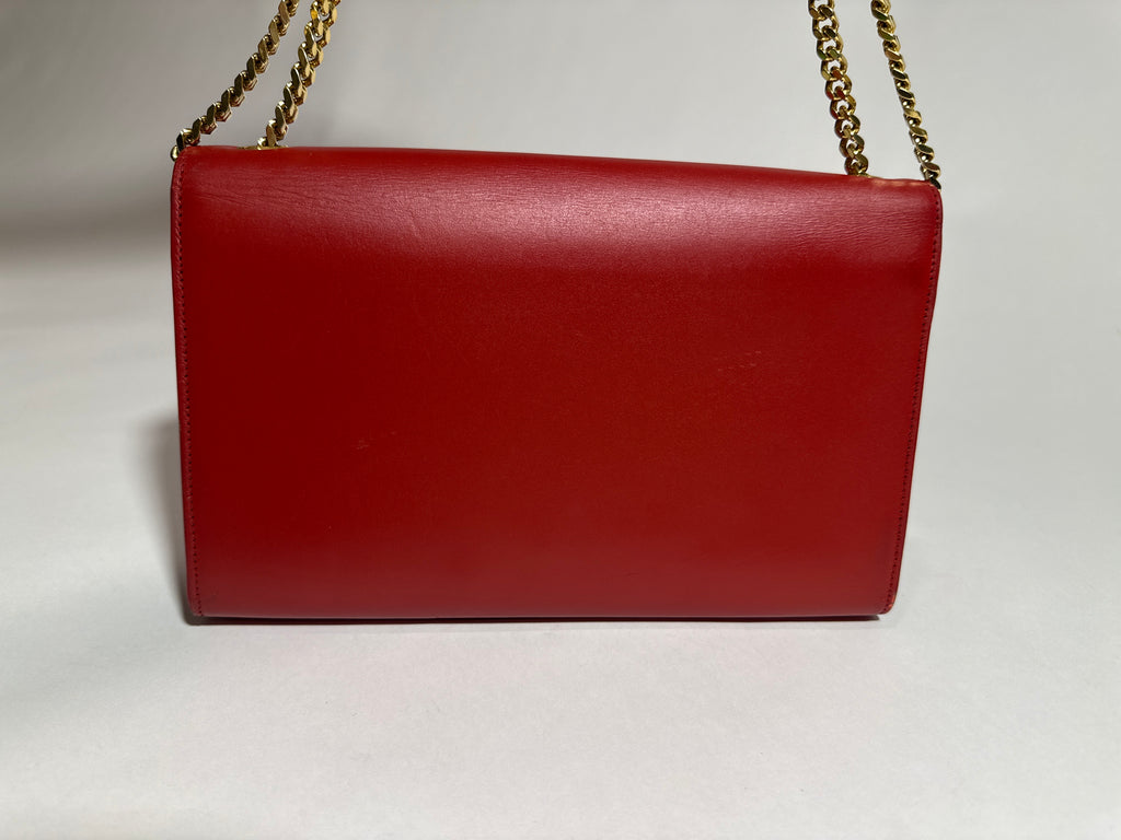 Saint Laurent Shoulder Red Kate Tassel Bag
