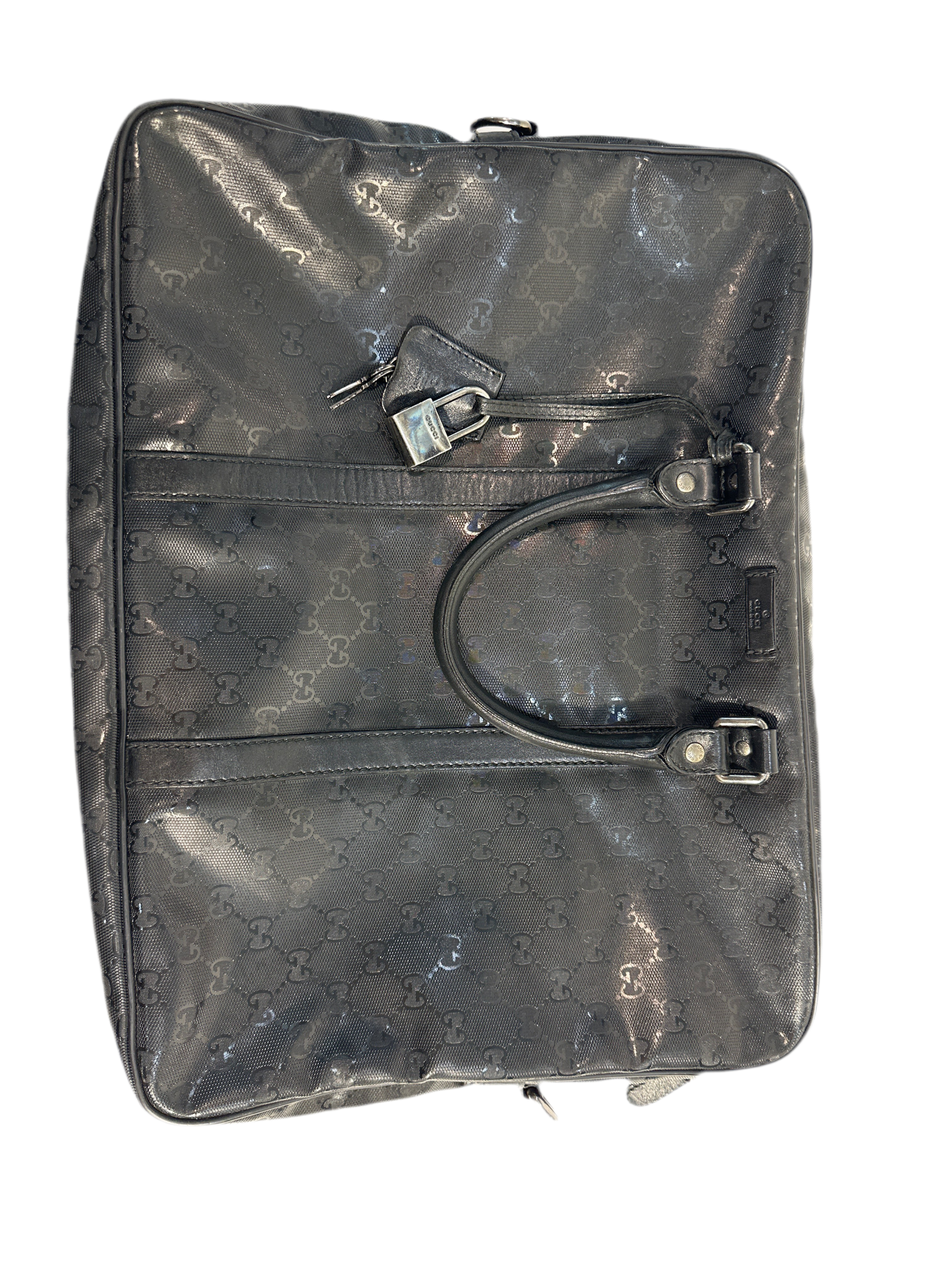 Gucci Embossed GG Briefcase Black PVC business Laptop bag