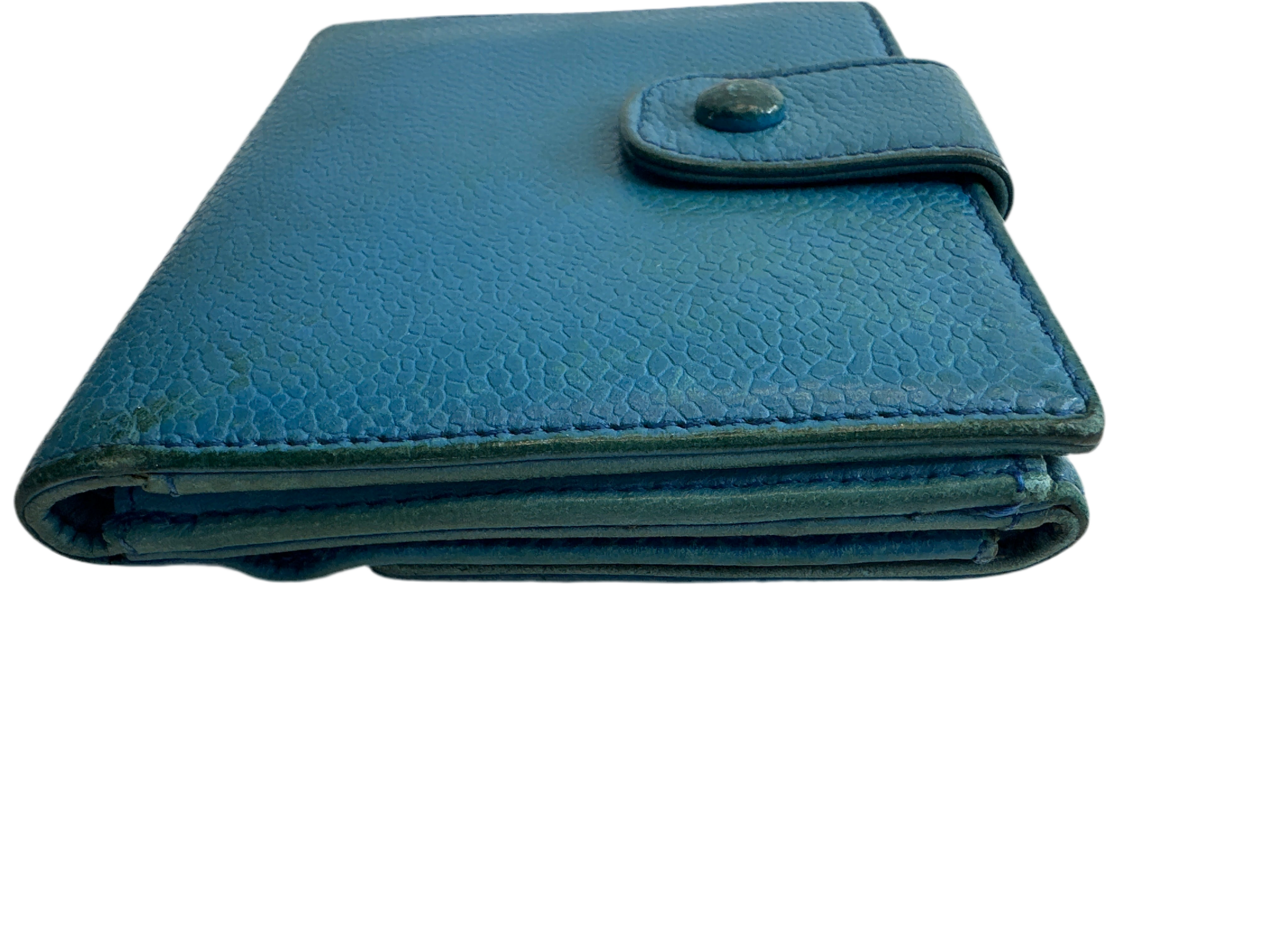 Vintage CHANEL Caviar Blue Card Holder Wallet