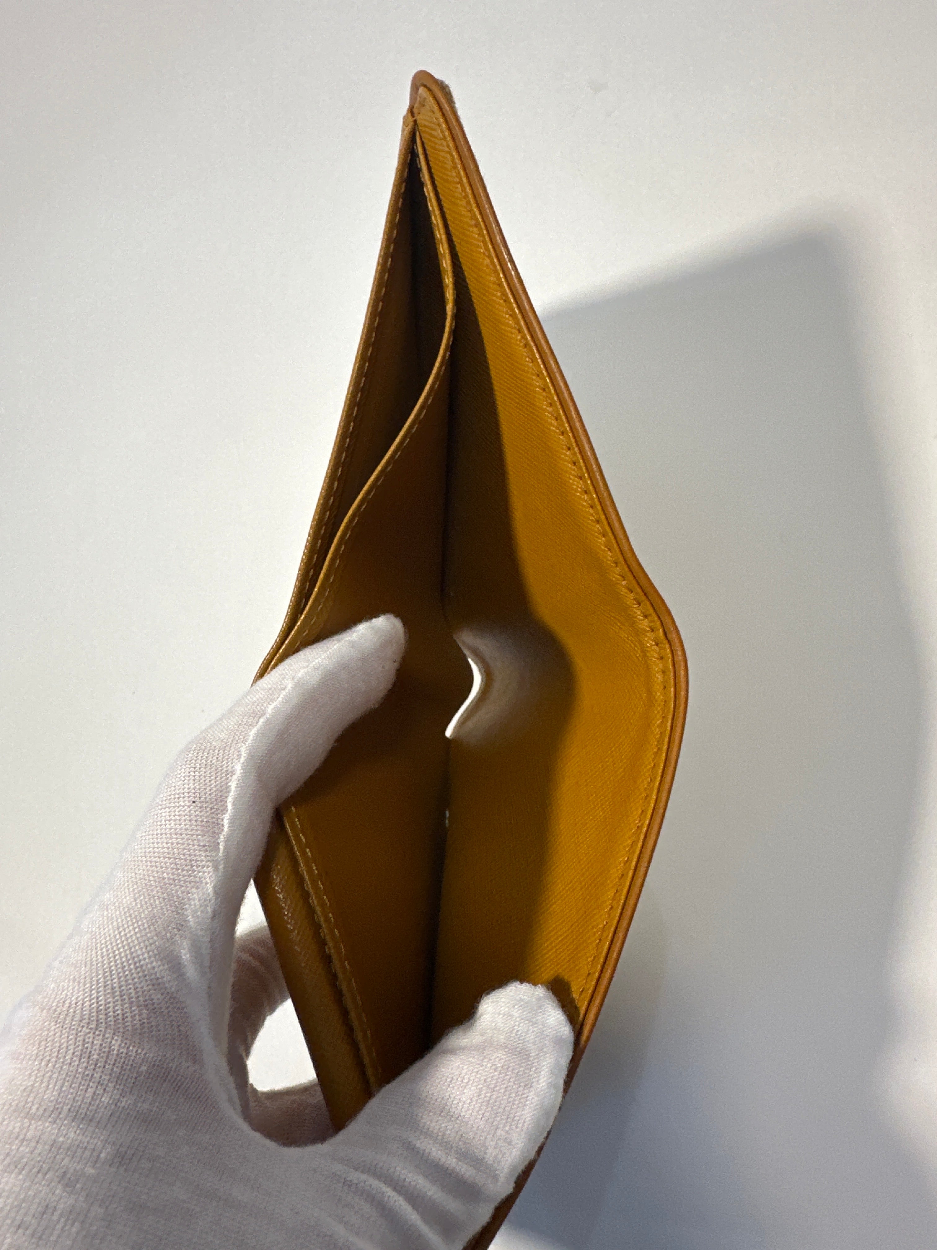 Vintage Louis Vuitton Monogram Tri-Fold Wallet Canvas Leather Beige