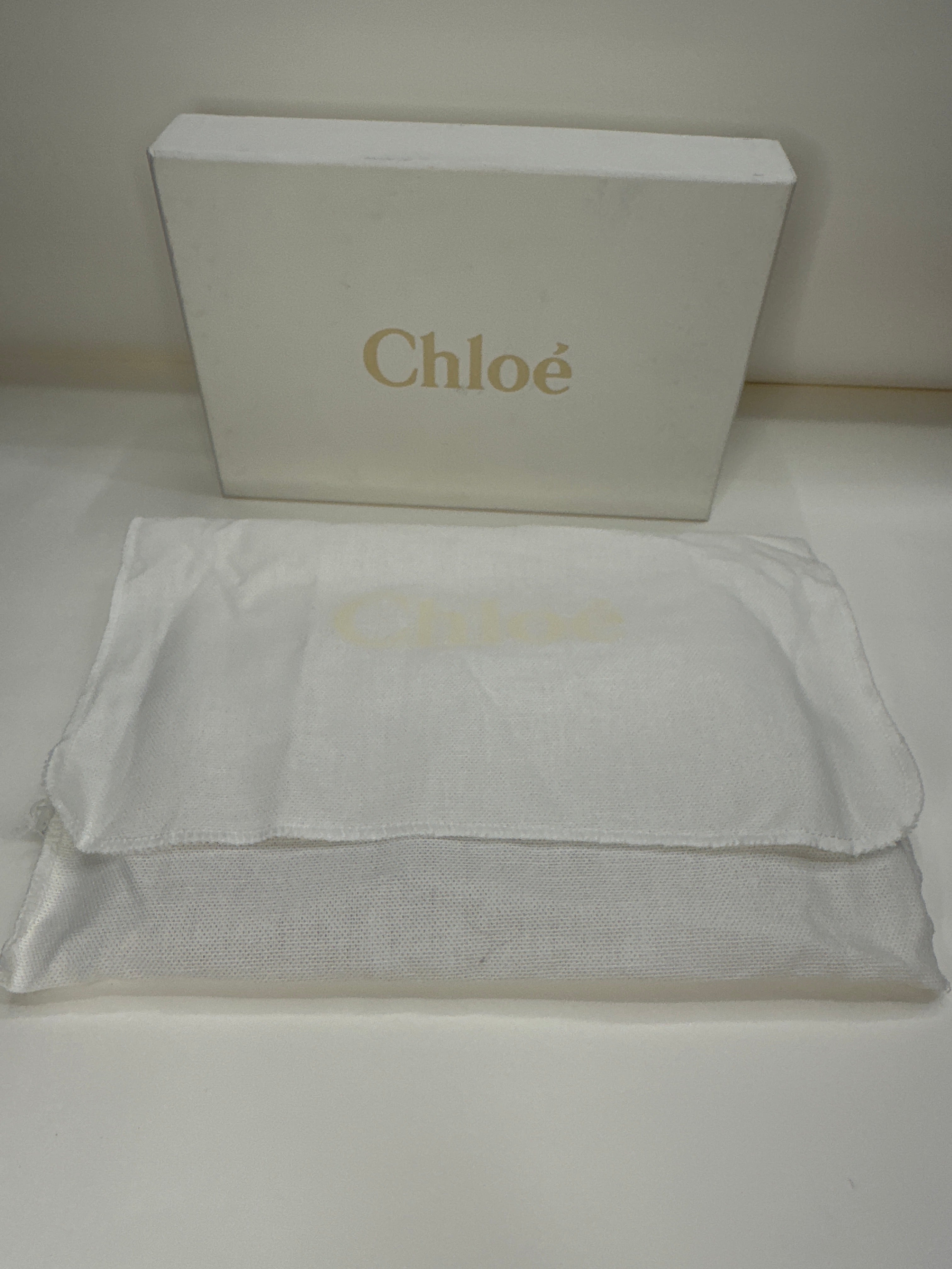 Chloé Taupe Snap Bow Leather Long Wallet