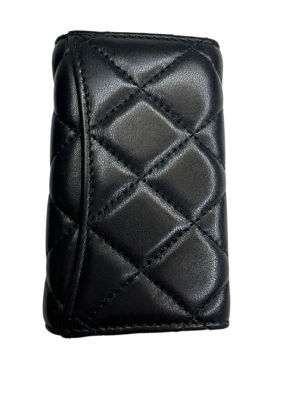 Vintage Chanel Classic Black Lambskin 6-Ring Key Holder with Silver Hardware