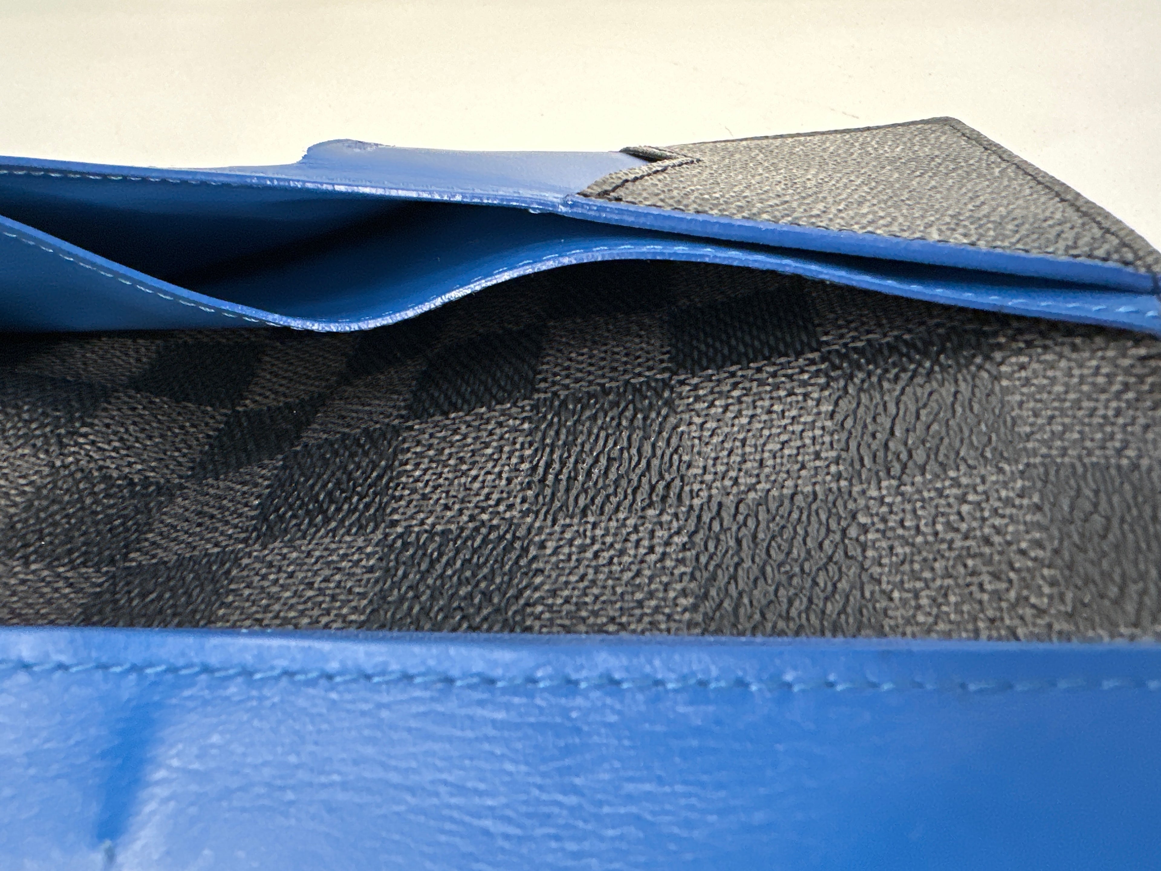 Louis Vuitton Damier Graphite Brazza Blue Gray Long Wallet