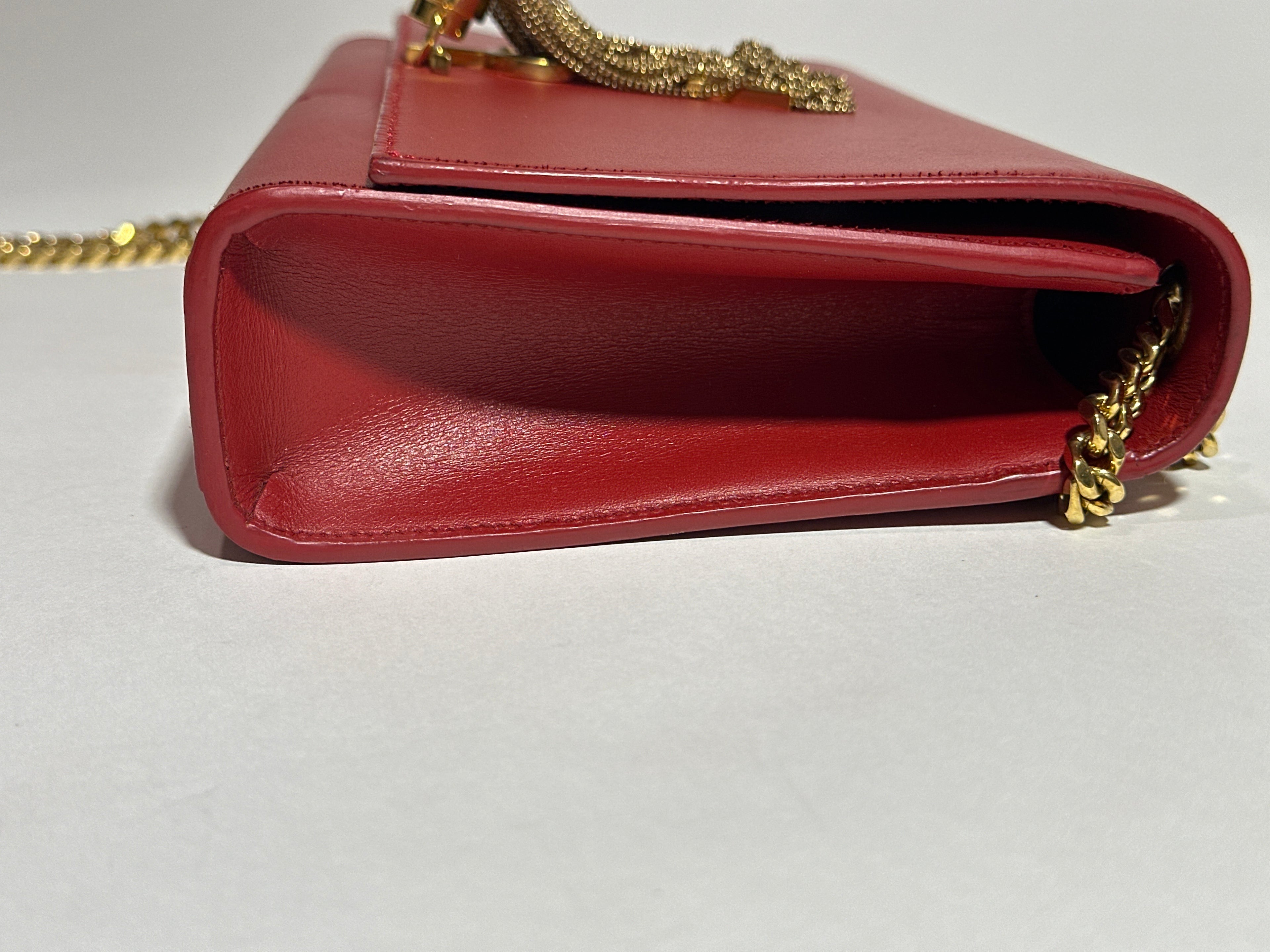 Saint Laurent Shoulder Red Kate Tassel Bag