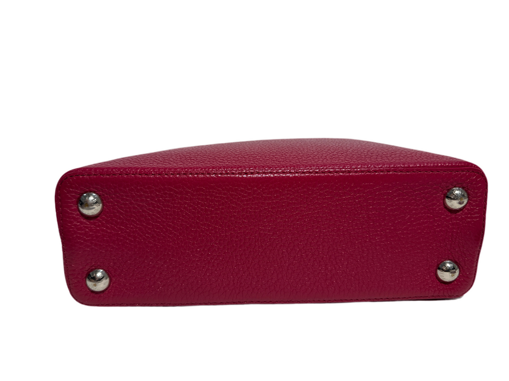 Louis Vuitton Taurillon Lace Croquets Capucines BB Groseille