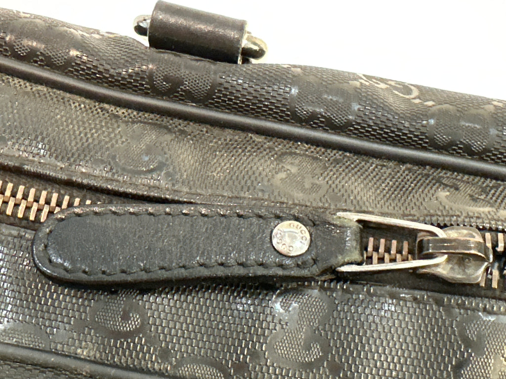 Gucci Embossed GG Briefcase Black PVC business Laptop bag