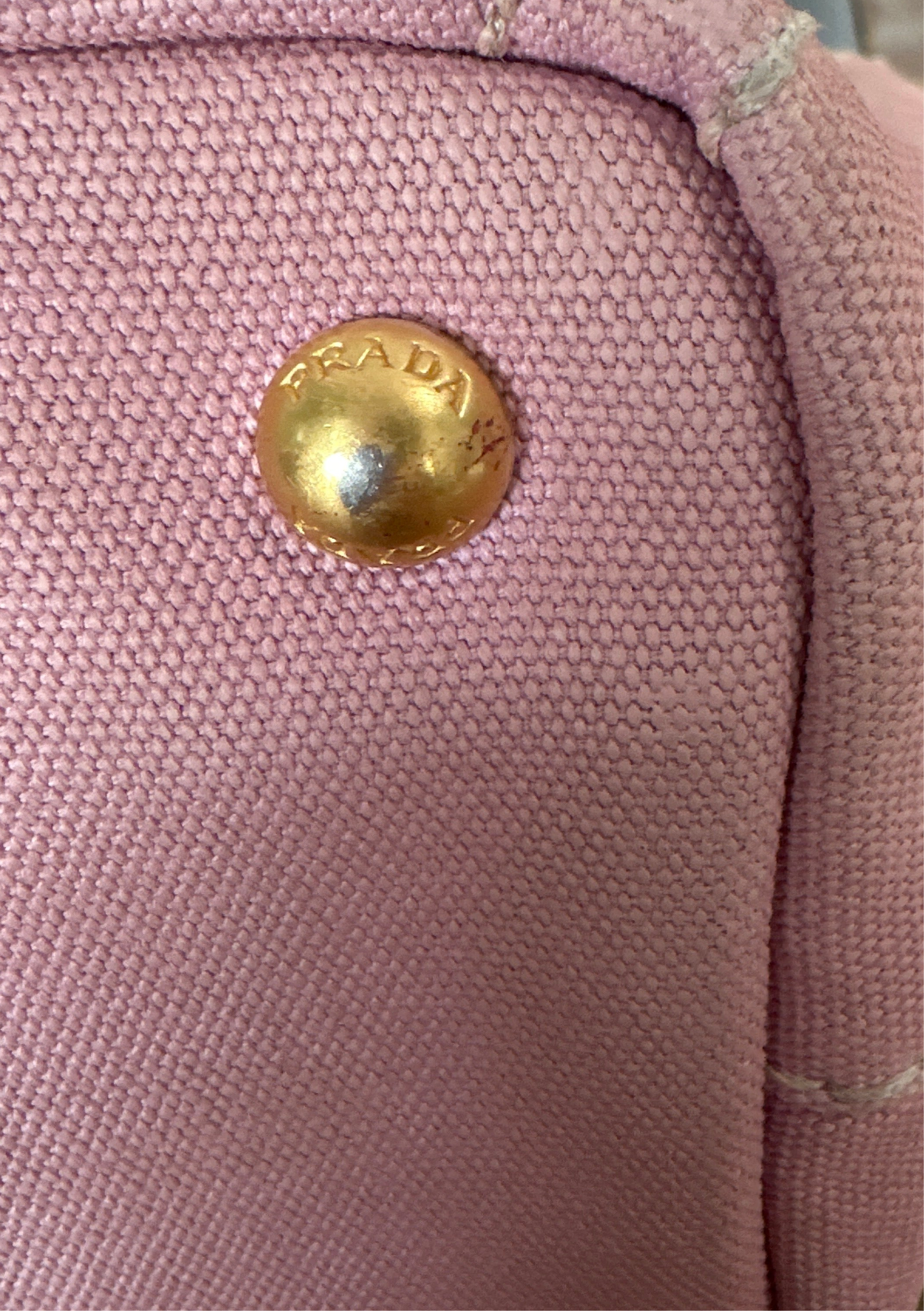 Prada Canapa Small Logo Tote in Pink