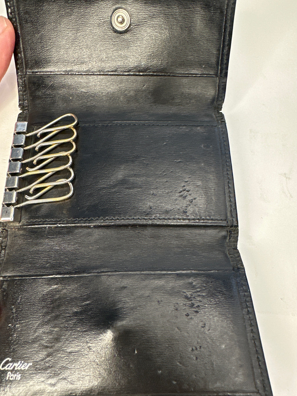 Vintage Cartier Paris Black Pasha Leather 6-Key Case Wallet (Small)