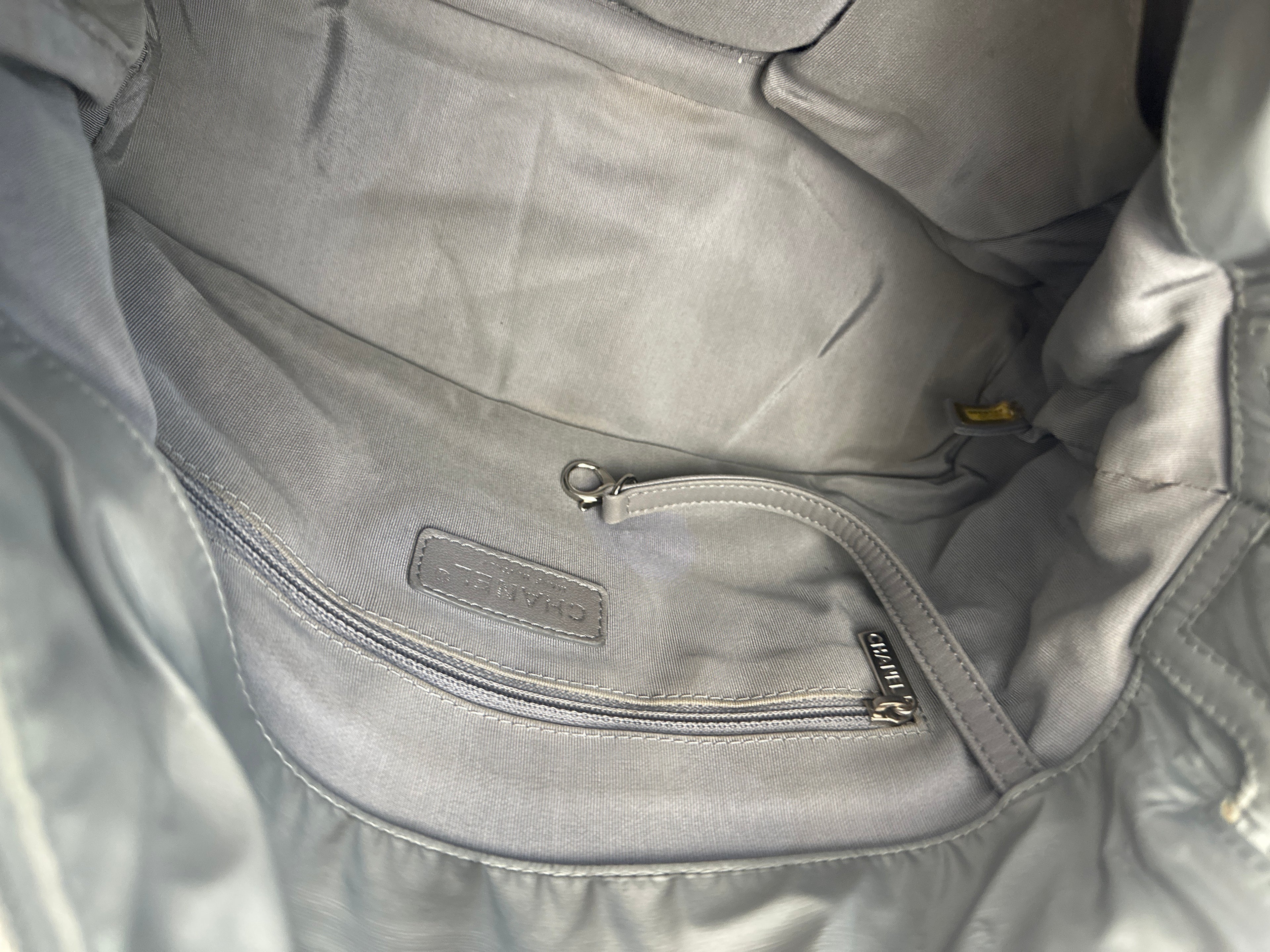 Chanel Tweed On Stitch Bubble Bowling Bag Quilted Nylon Large