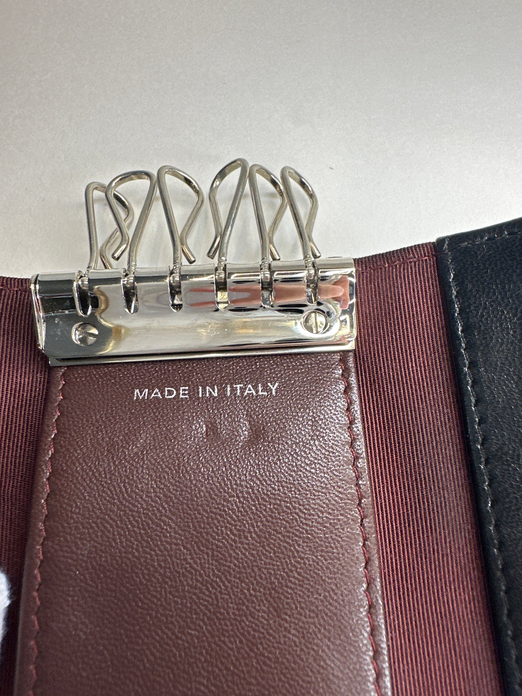 Vintage Chanel Classic Black Lambskin 6-Ring Key Holder with Silver Hardware