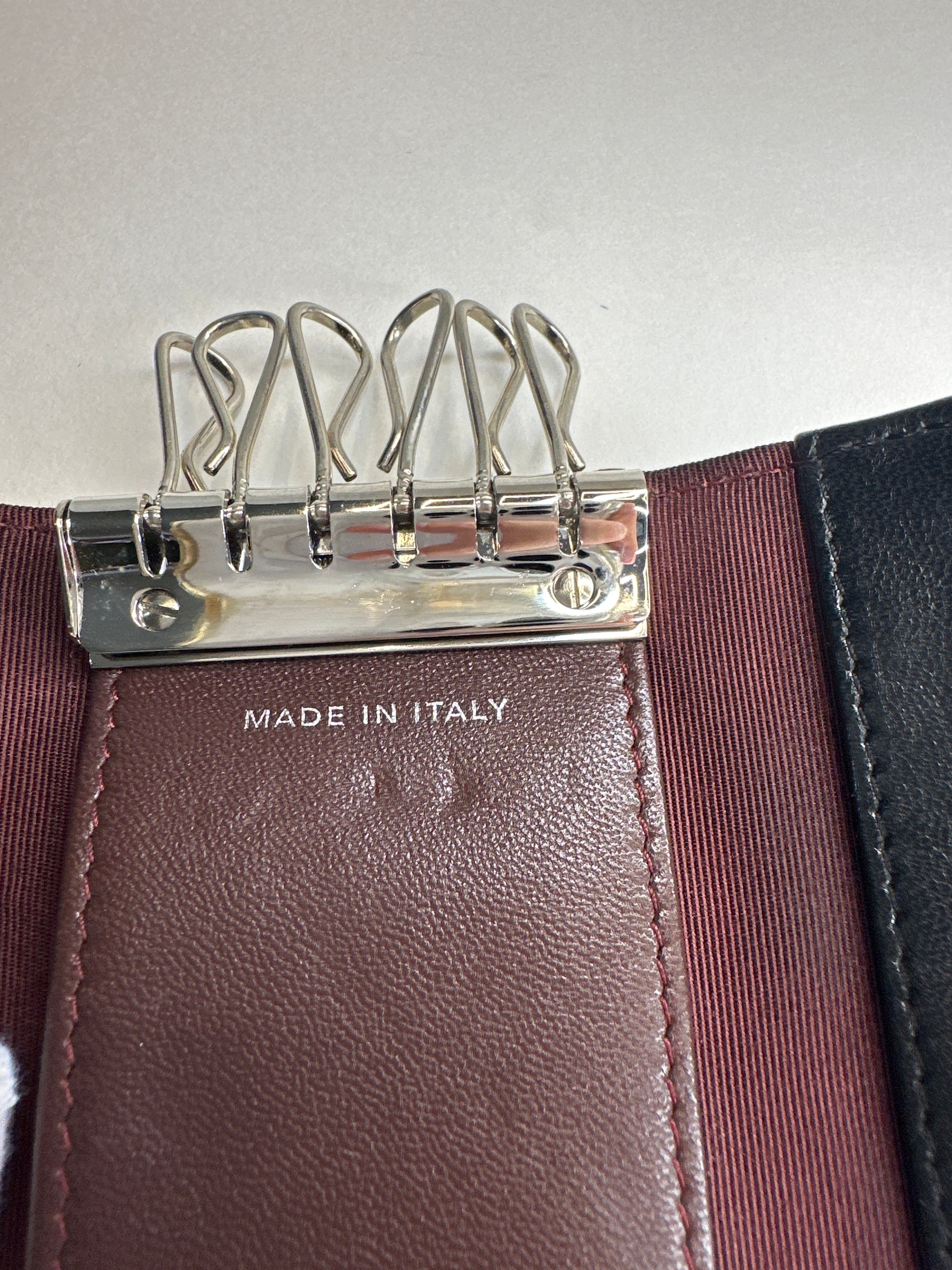 Vintage Chanel Classic Black Lambskin 6-Ring Key Holder with Silver Hardware