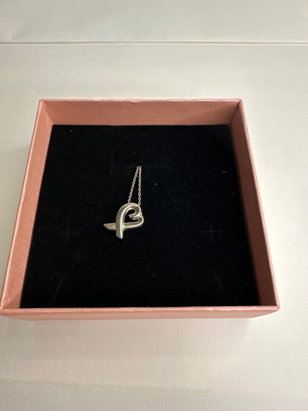 Tiffany & Co .925 Sterling Silver Loving Heart Necklace Paloma Picasso