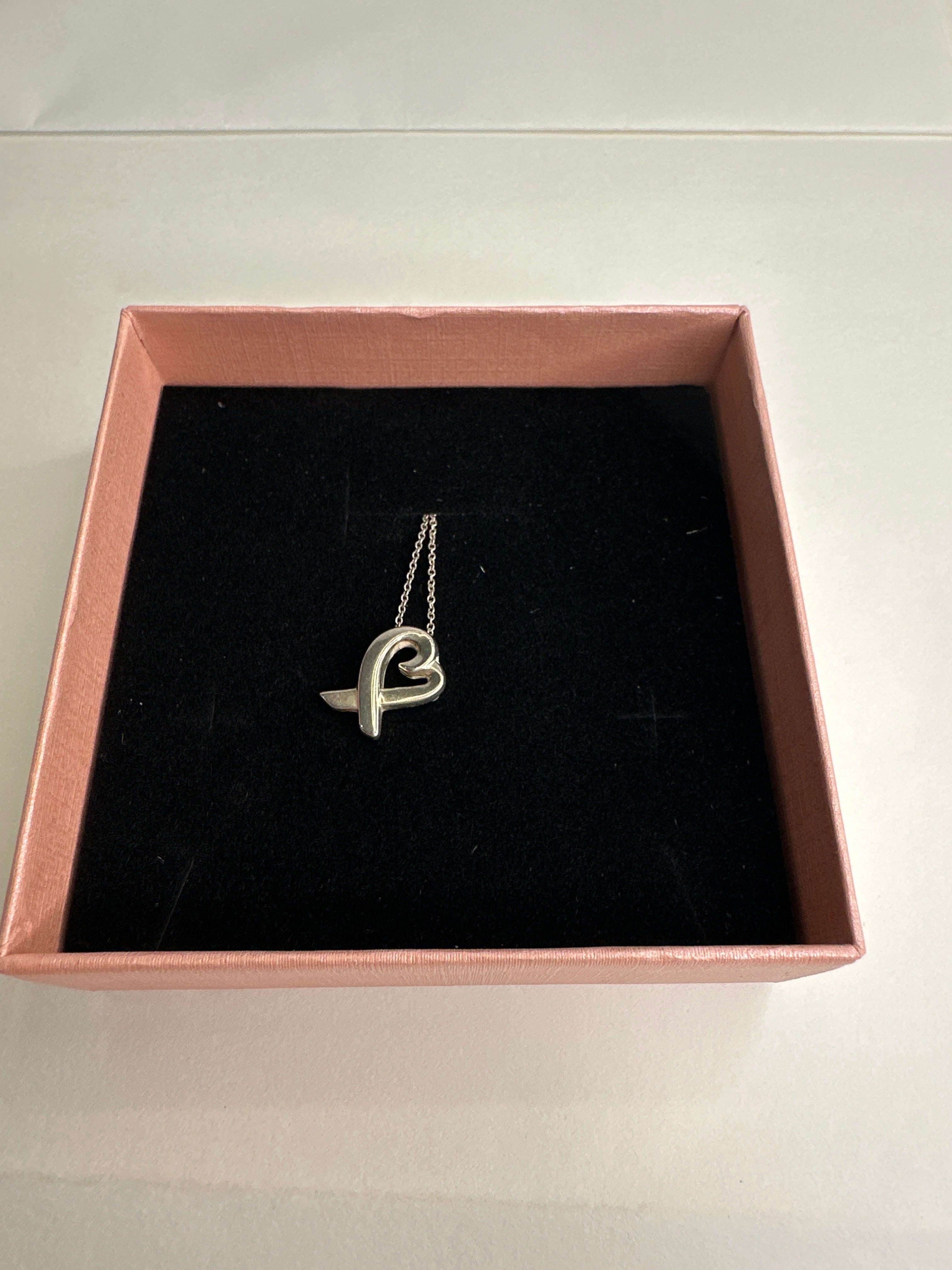 Tiffany & Co .925 Sterling Silver Loving Heart Necklace Paloma Picasso