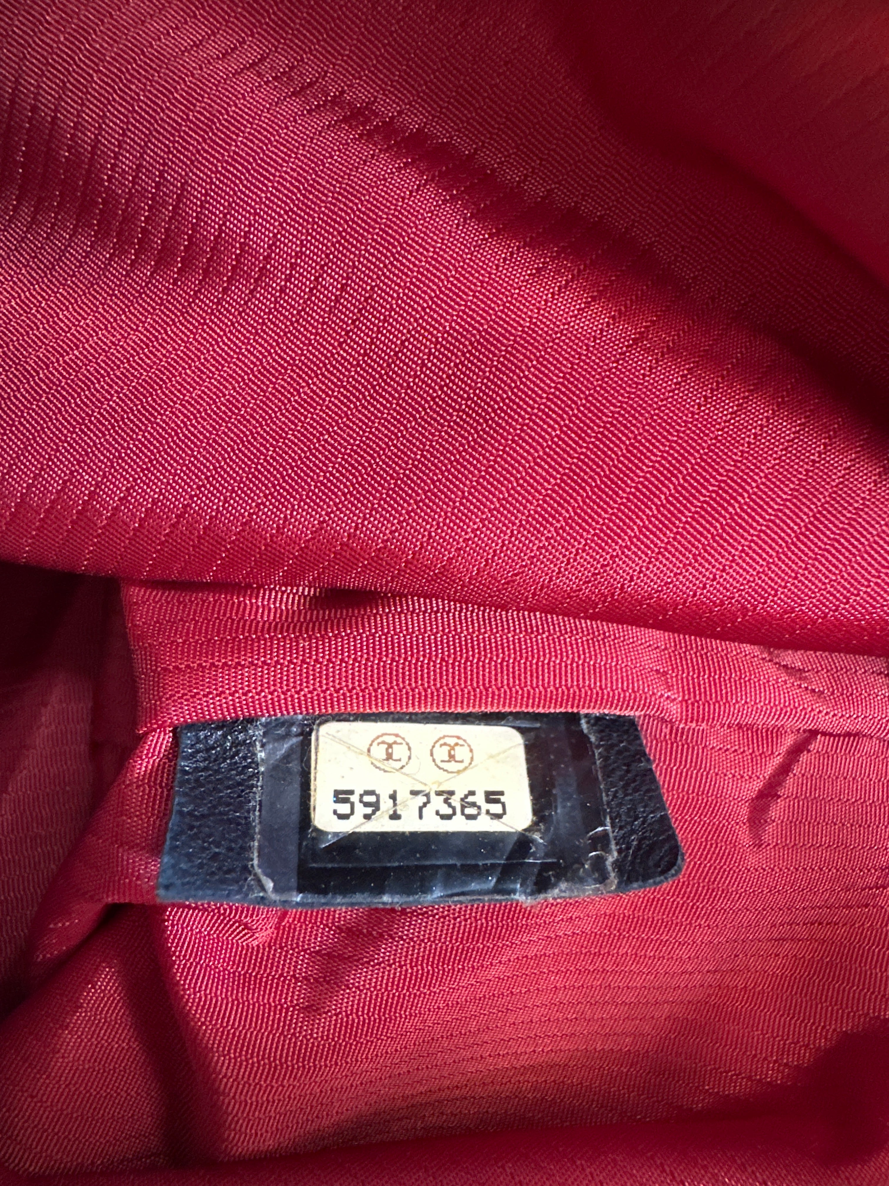 Chanel Black/White Quilted Print Nylon Travel Line Drawstring Pouch