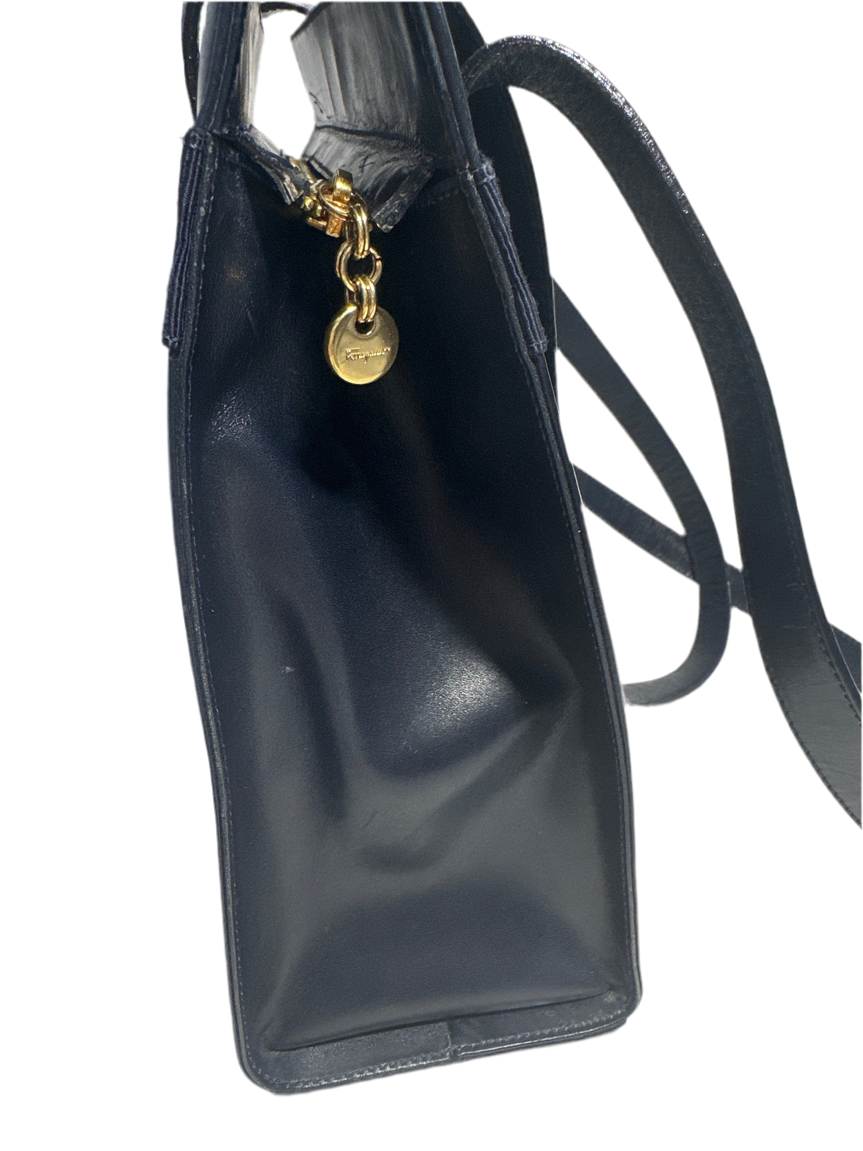 Vintage Salvatore Ferragamo Navy Blue Vala Purse