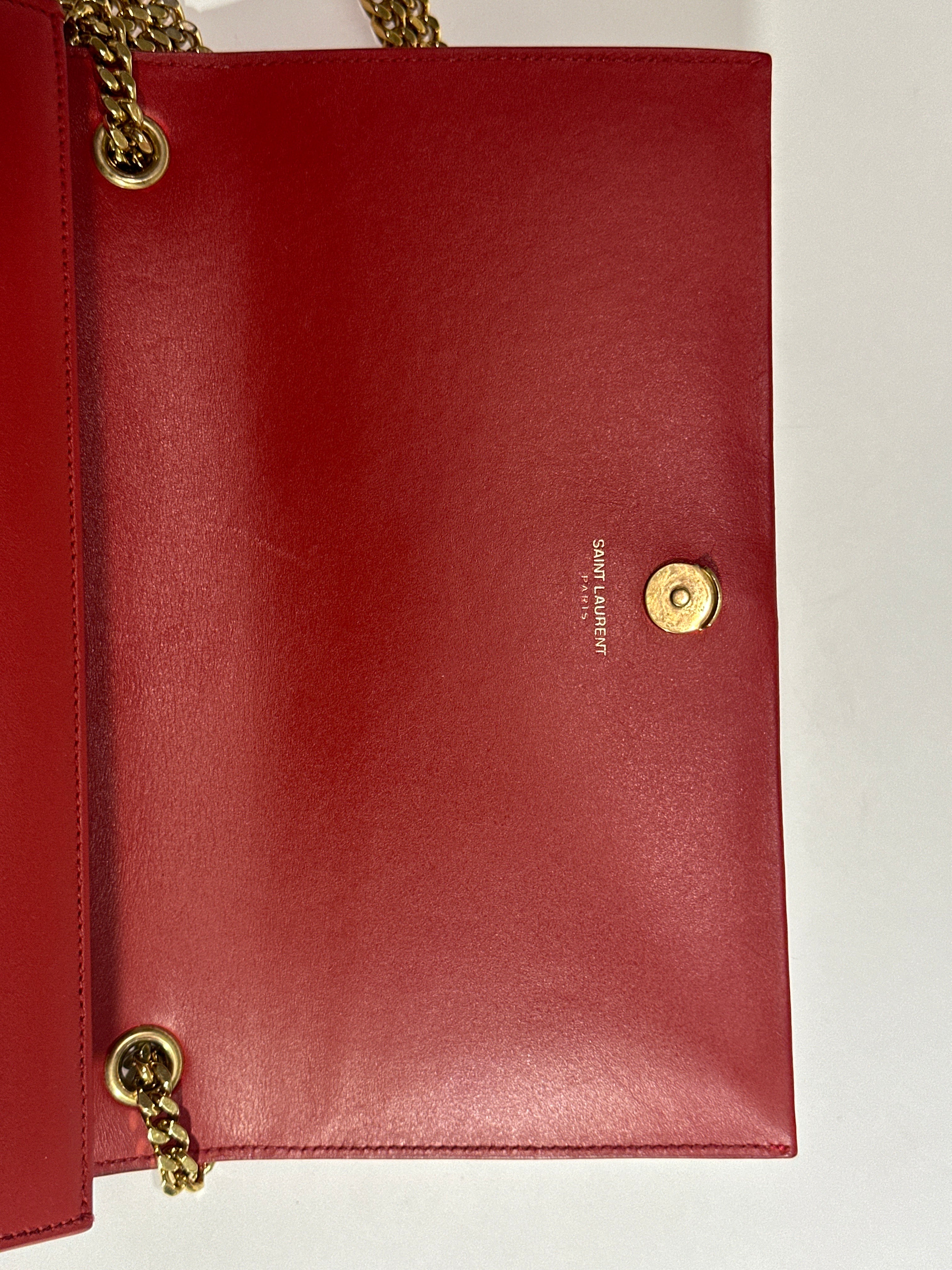 Saint Laurent Shoulder Red Kate Tassel Bag