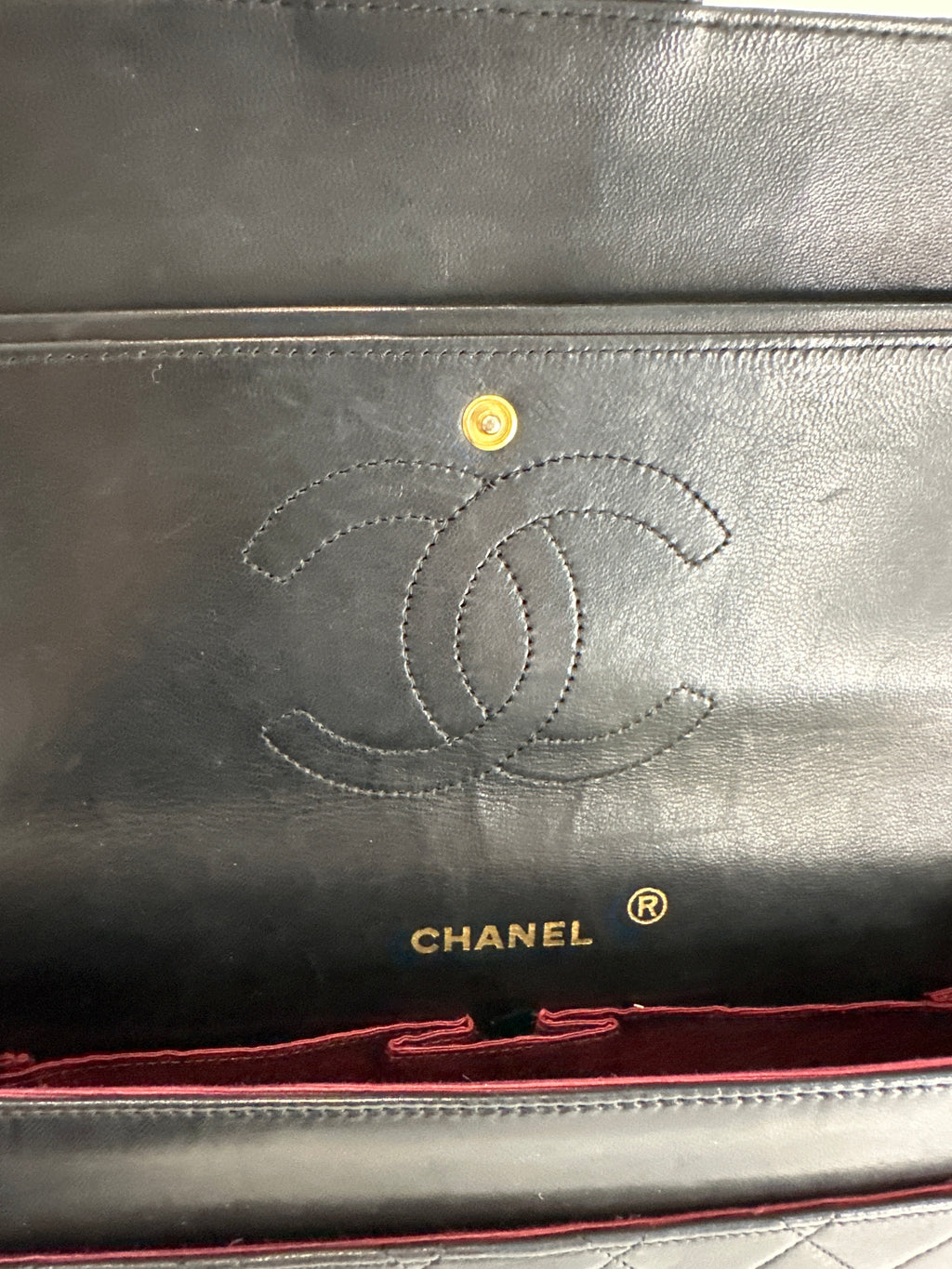 Vintage Chanel Classic Double Flap Bag Medium 1989-1991 with COA