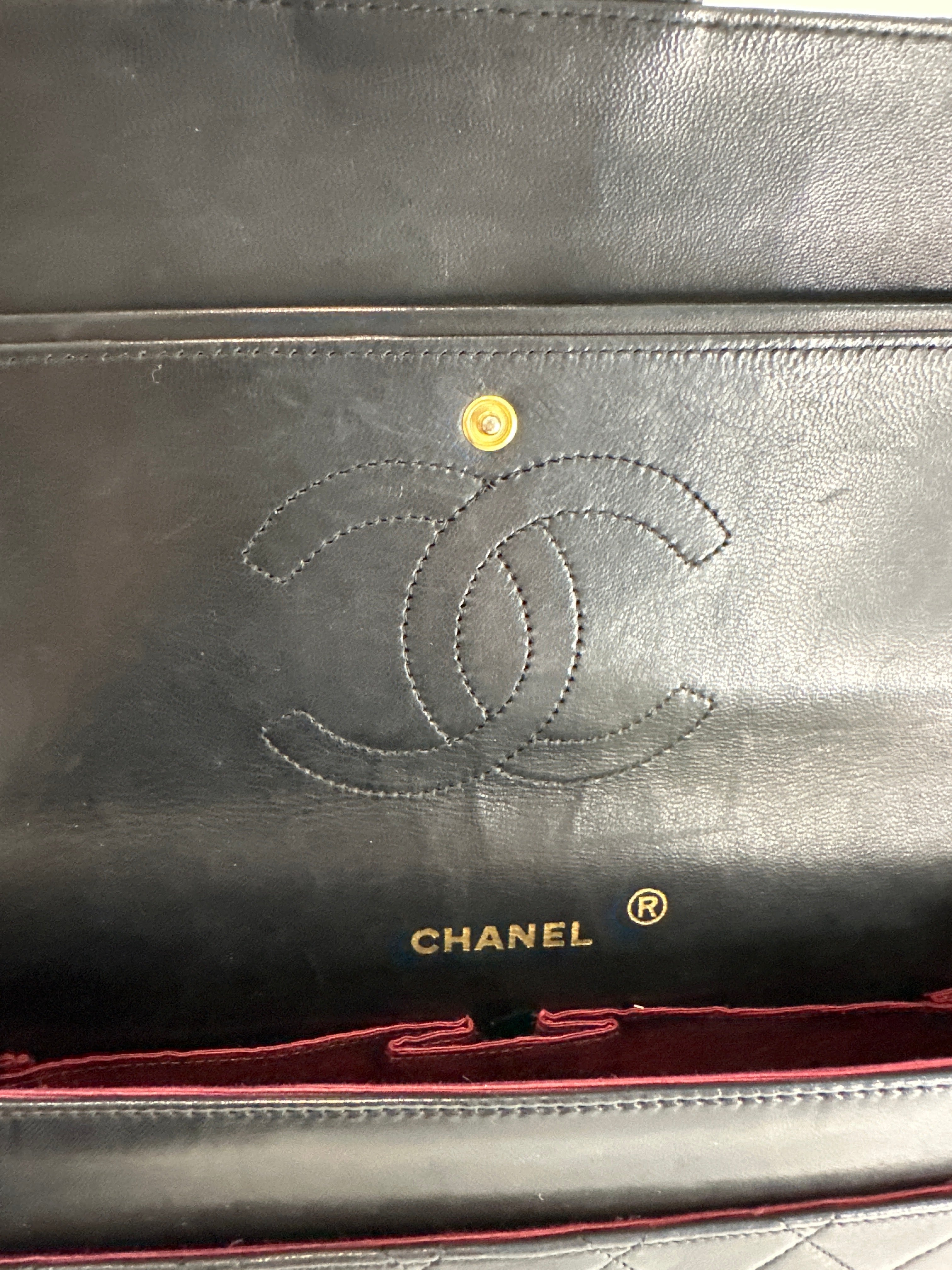 Vintage Chanel Classic Double Flap Bag Medium 1989-1991 with COA