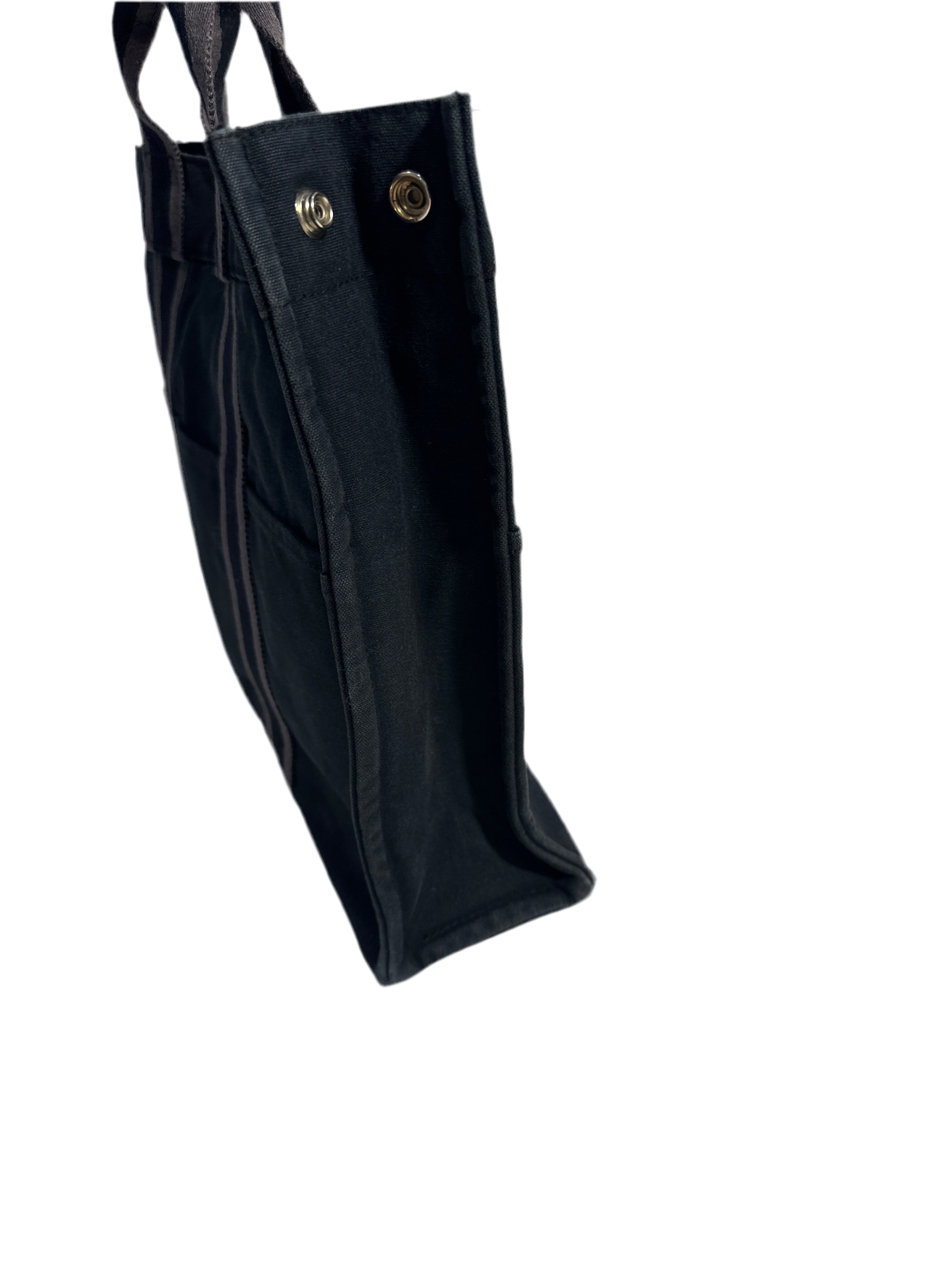 HERMES Canvas Black & Gray Tote