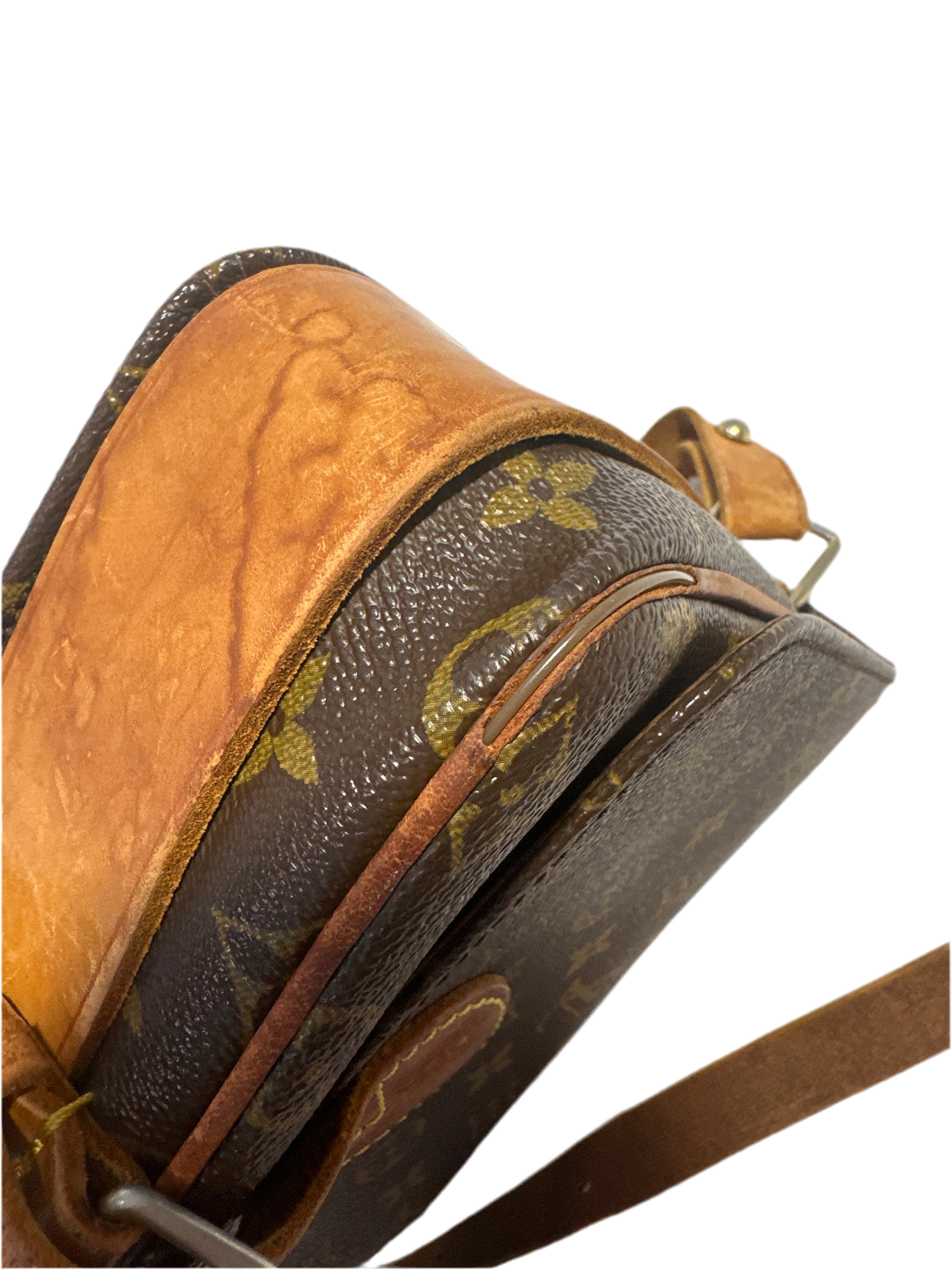 Vintage LOUIS VUITTON Cartouchiere MM Shoulder Bag Monogram Leather Brown- project bag