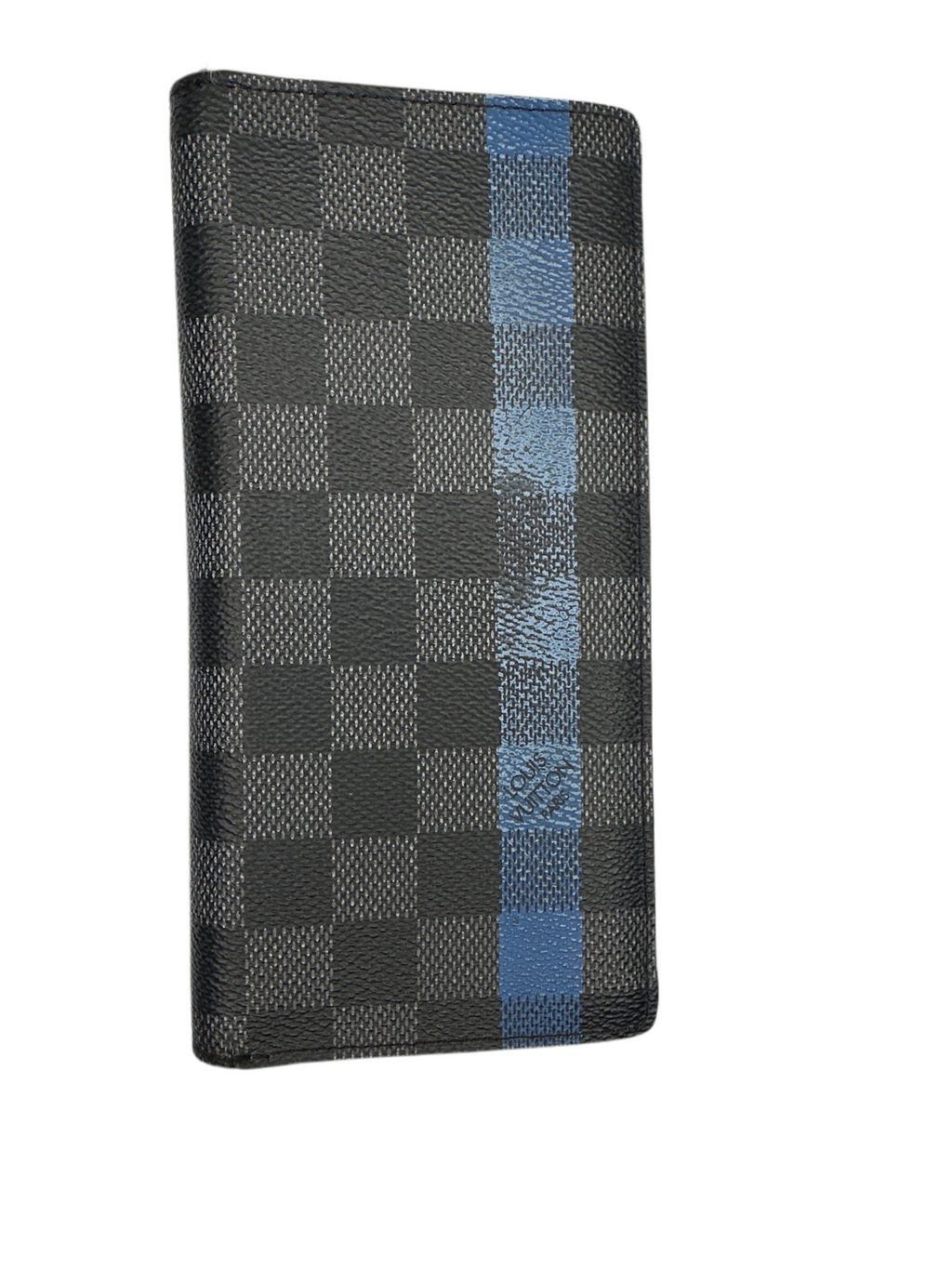 Louis Vuitton Damier Graphite Brazza Blue Gray Long Wallet