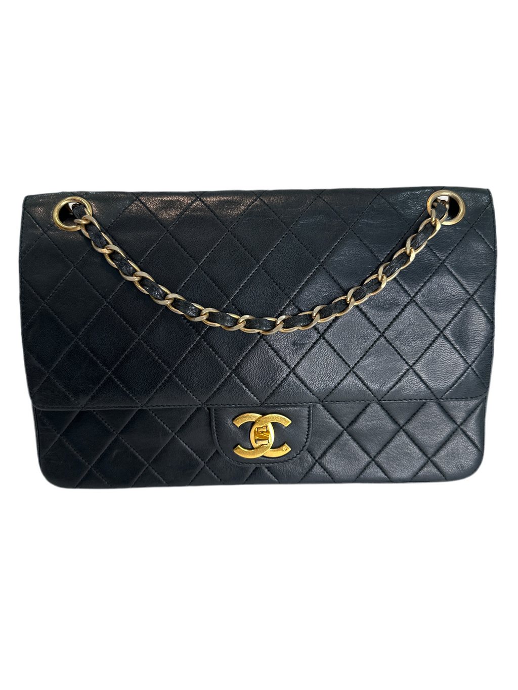 Vintage Chanel Classic Double Flap Bag Medium 1989-1991 with COA