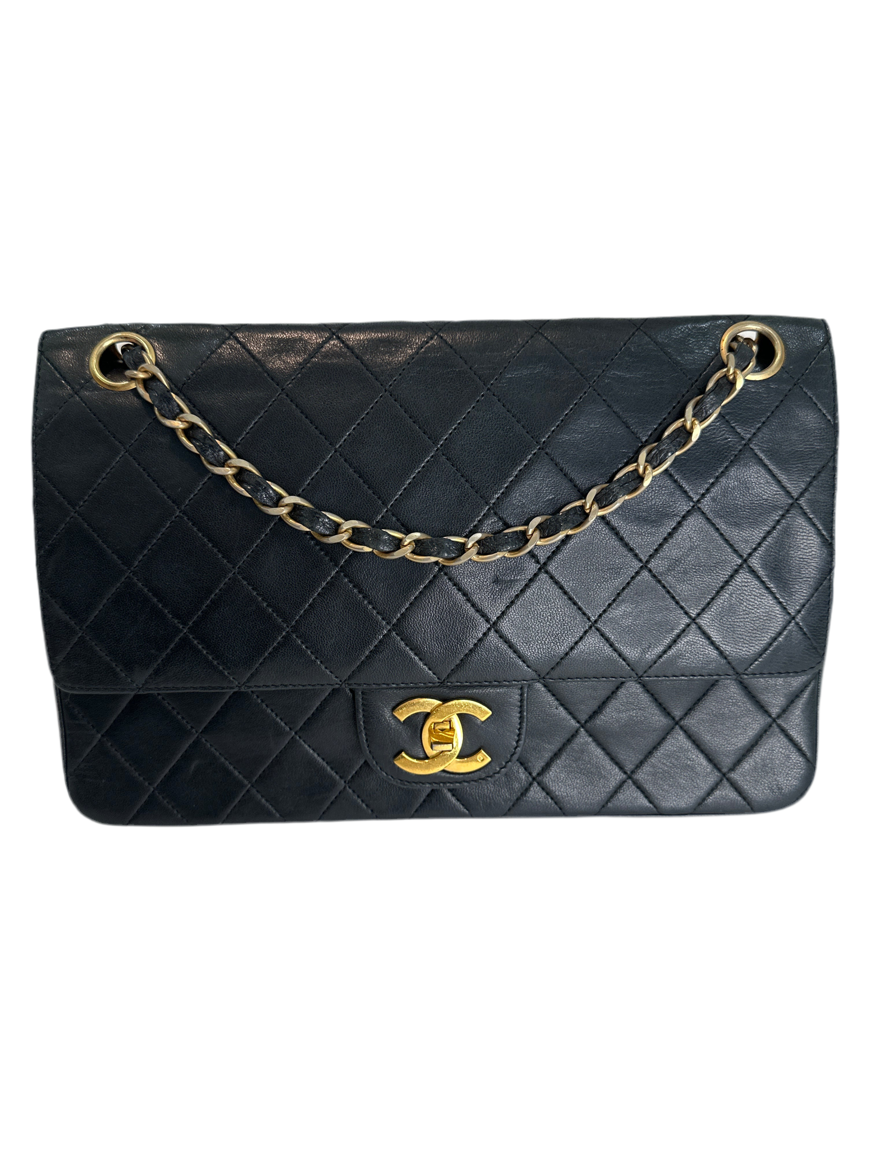 Vintage Chanel Classic Double Flap Bag Medium 1989-1991 with COA